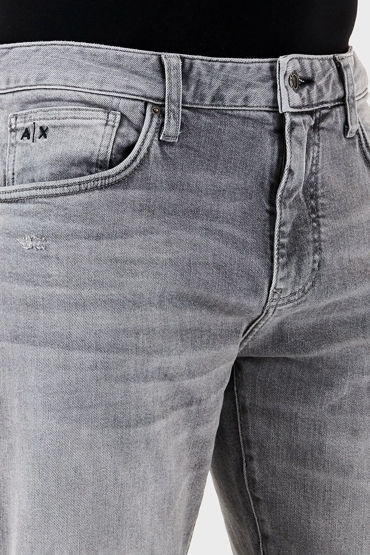 Armani Exchange Streç Pamuklu Slim Fit Normal Bel Düz Paça Jeans Erkek Kot Pantolon XM000049 AF14656 M8088 GRİ - 11