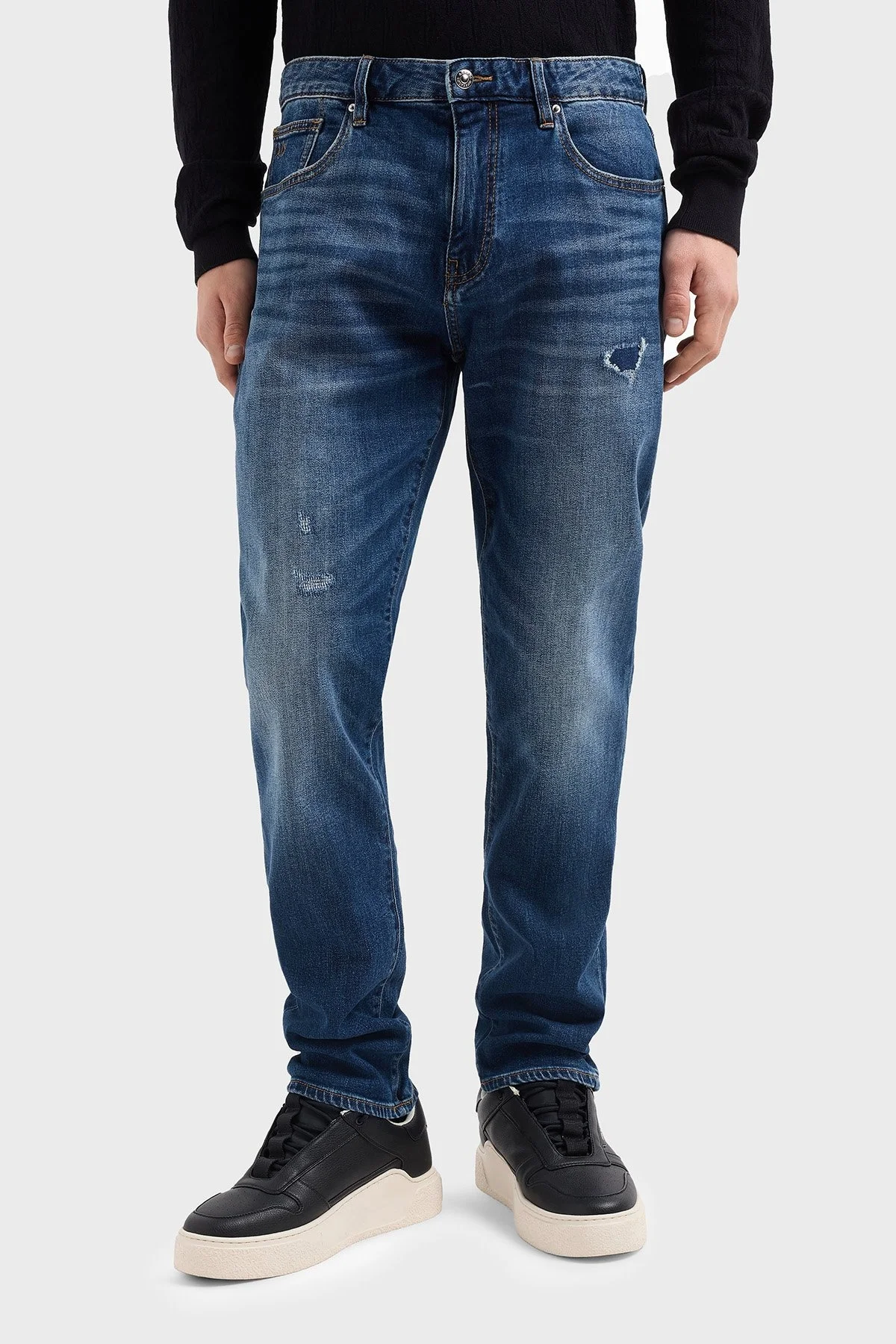 Armani Exchange Streç Pamuklu Slim Fit Normal Bel Düz Paça Jeans Erkek Kot Pantolon XM000070 AF12965 MB002 MAVİ - 8