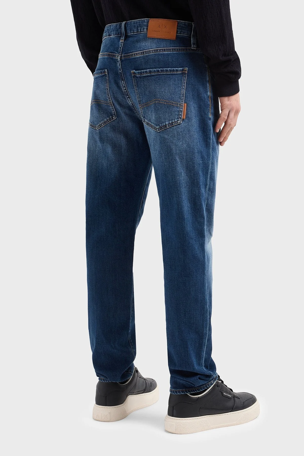 Armani Exchange Streç Pamuklu Slim Fit Normal Bel Düz Paça Jeans Erkek Kot Pantolon XM000070 AF12965 MB002 MAVİ - 10