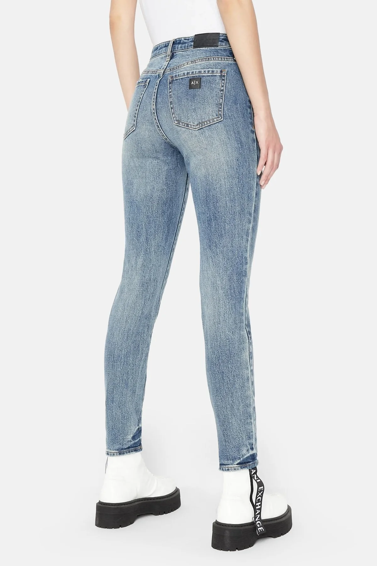 Armani Exchange Streç Pamuklu Yüksek Bel Süper Skinny Fit J10 Jeans Bayan Kot Pantolon 6LYJ10 Y1HPZ 1500 MAVİ - 2
