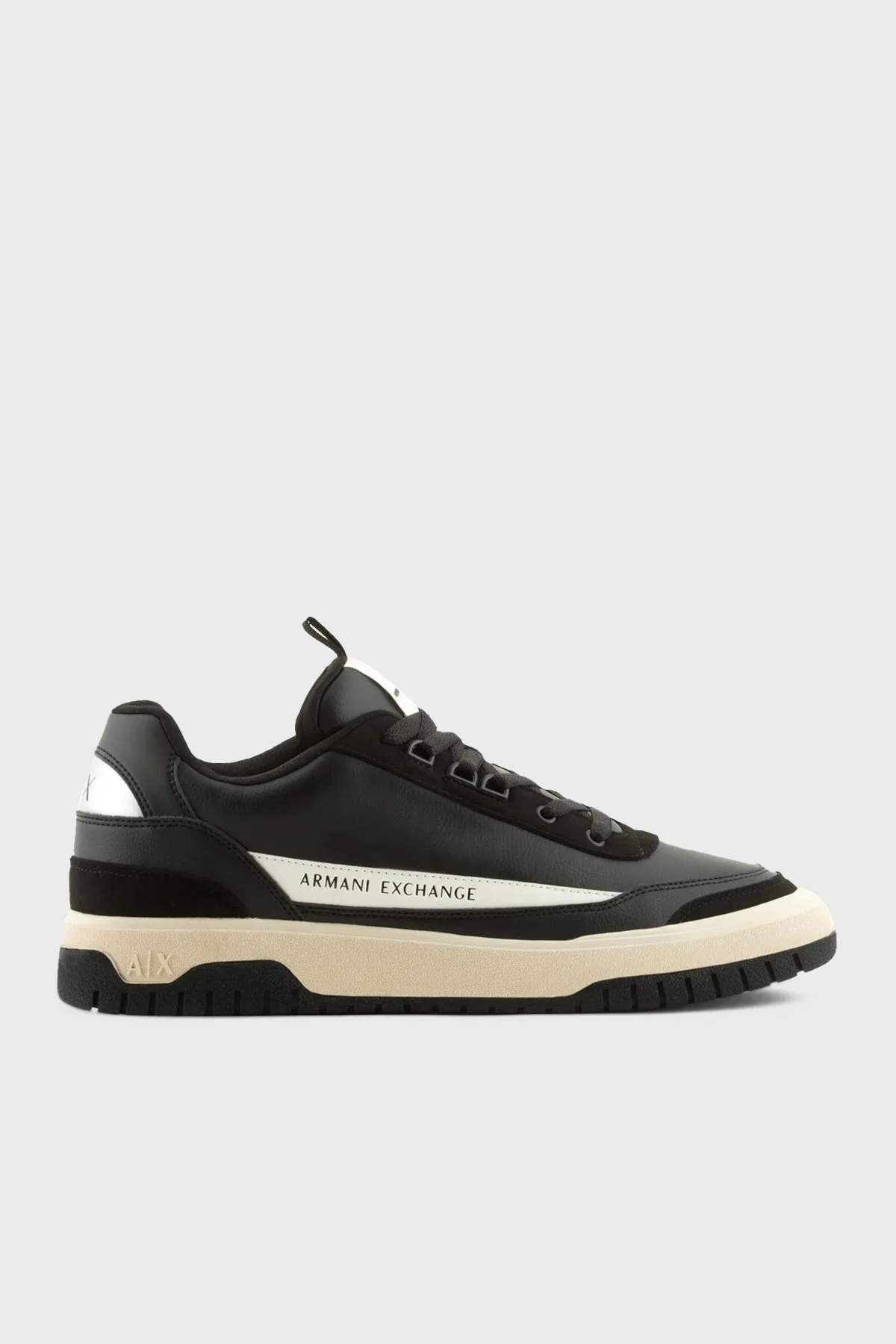 Armani Exchange Süet Karışımlı Logolu Sneaker Erkek Ayakkabı XUX178 XV764 K001 SİYAH - 1