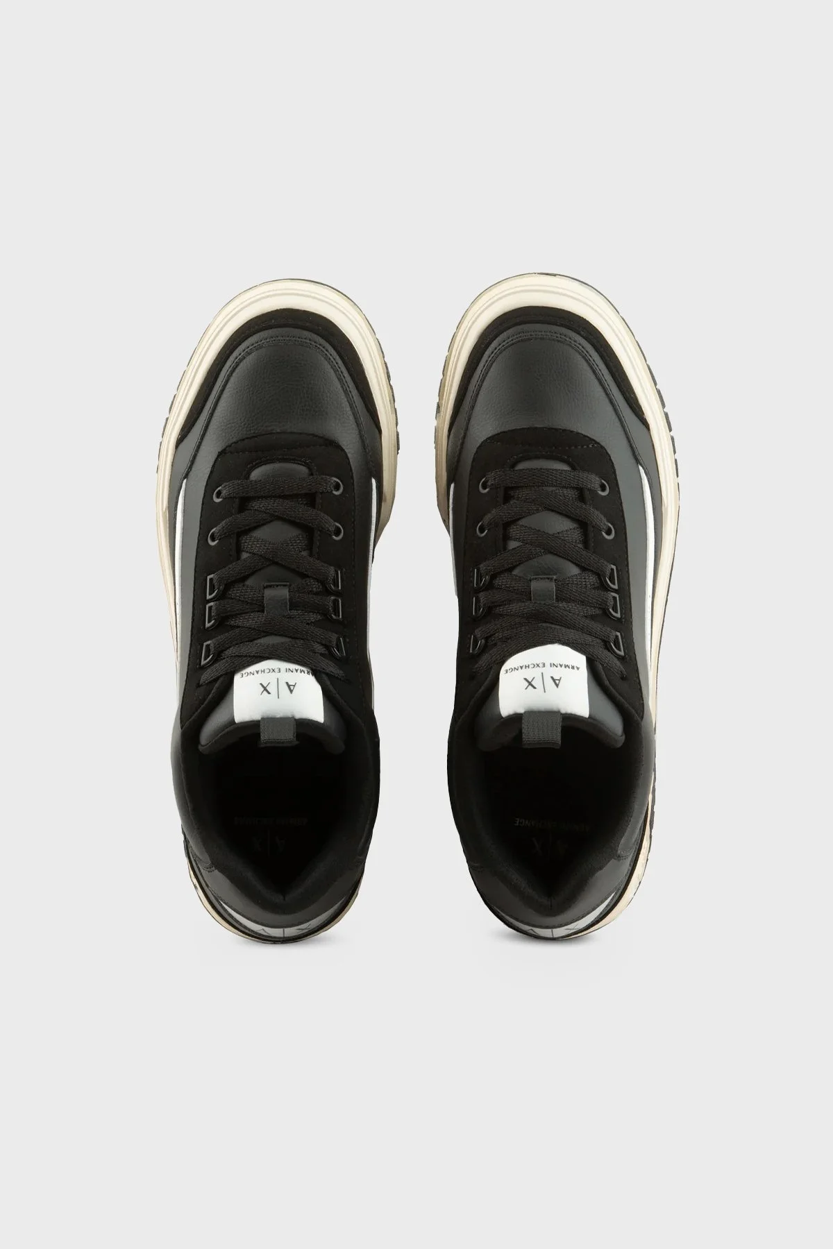 Armani Exchange Süet Karışımlı Logolu Sneaker Erkek Ayakkabı XUX178 XV764 K001 SİYAH - 3