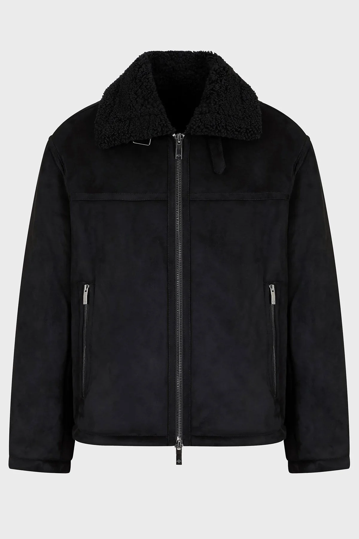 Armani Exchange Süet Logolu Regular Fit Mono Yaka Erkek Mont 6DZB03 ZE1FZ 1200 SİYAH - 5