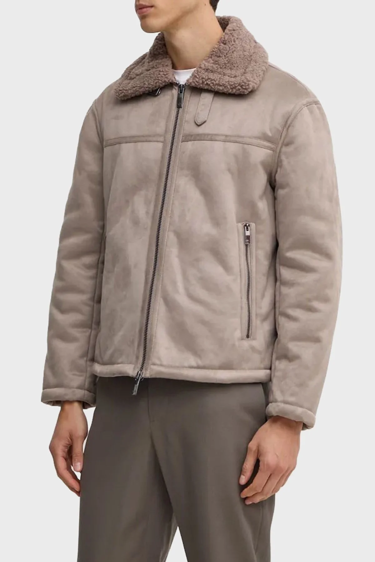 Armani Exchange Süet Logolu Regular Fit Mono Yaka Erkek Mont 6DZB03 ZE1FZ 17AC VİZON - 6