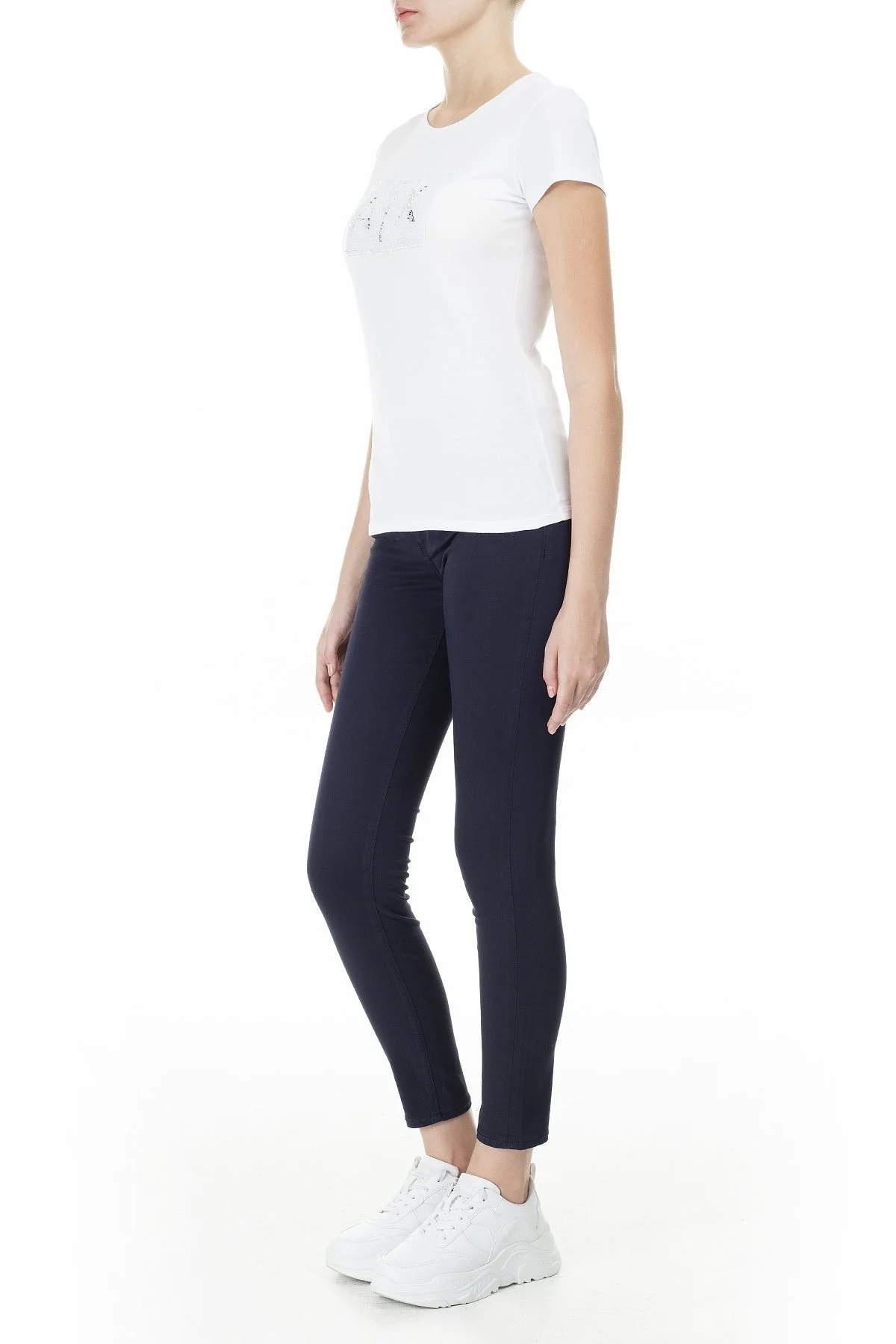 Armani Exchange Super Skinny Fit J10 Jeans Bayan Kot Pantolon 3HYJ10 YNSSZ 1593 LACİVERT - 5