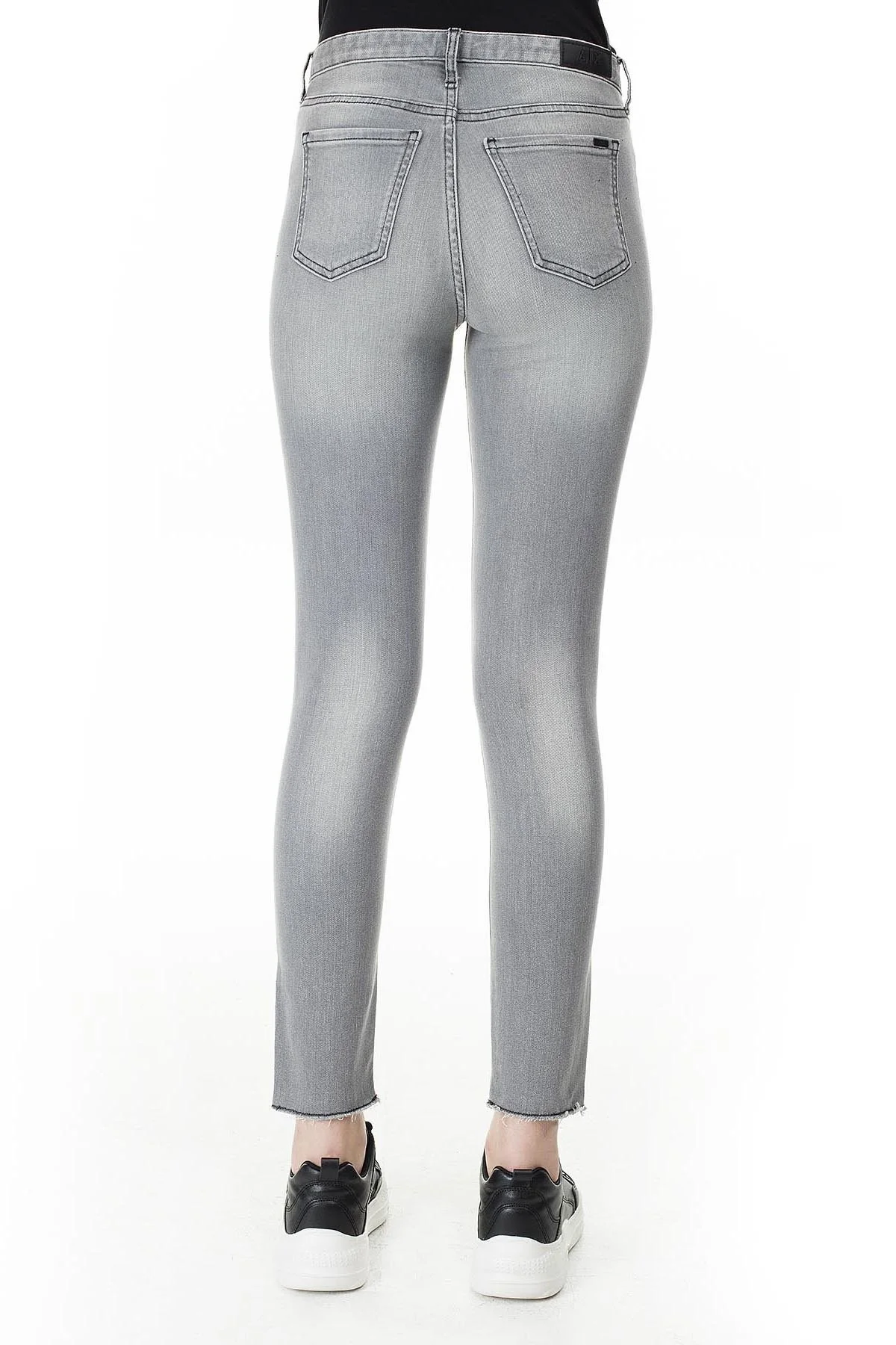 Armani Exchange Super Skinny Fit J10 Jeans Bayan Pamuklu Pantolon 3HYJ10 Y2NJZ 0903 GRİ - 4