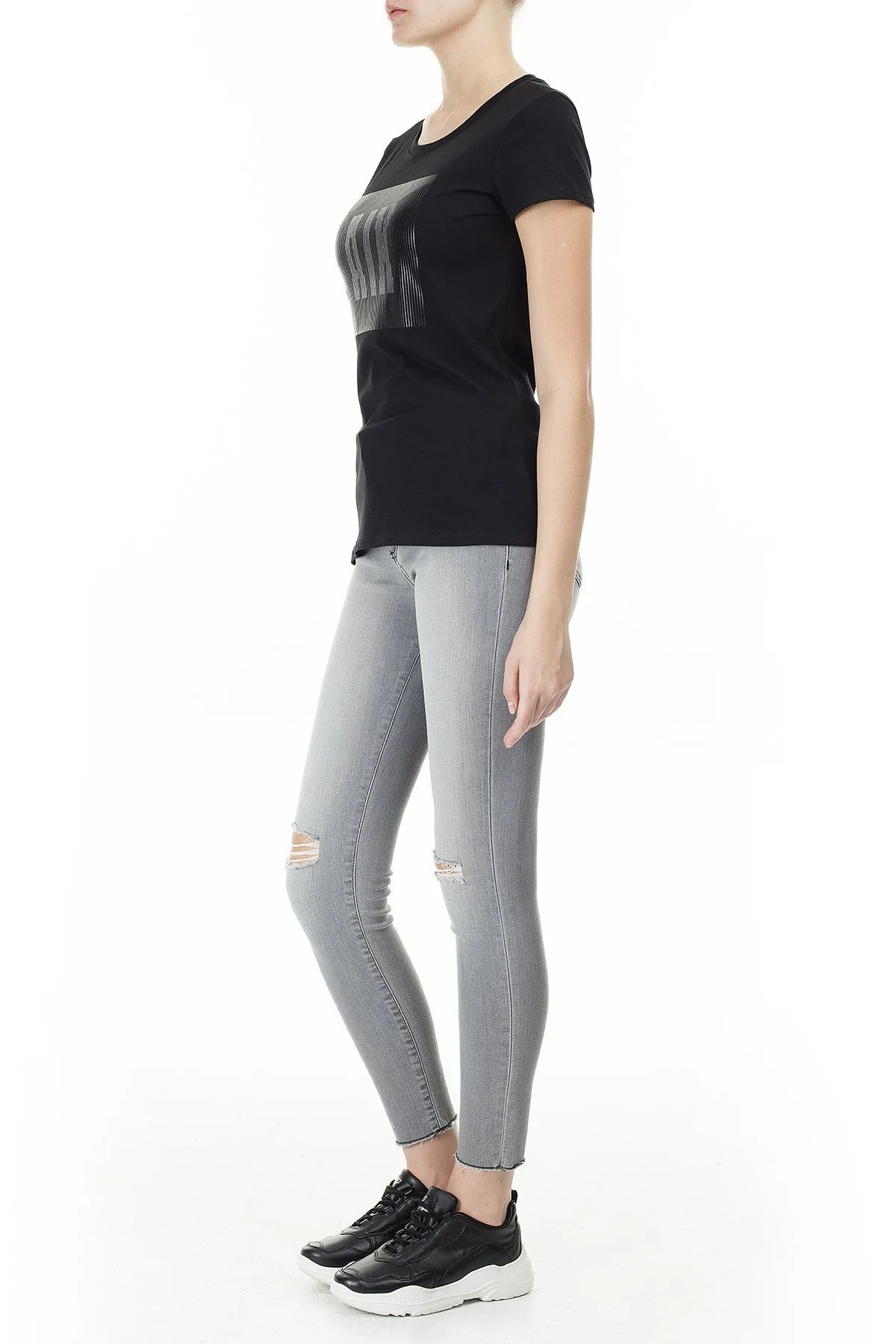 Armani Exchange Super Skinny Fit J10 Jeans Bayan Pamuklu Pantolon 3HYJ10 Y2NJZ 0903 GRİ - 5
