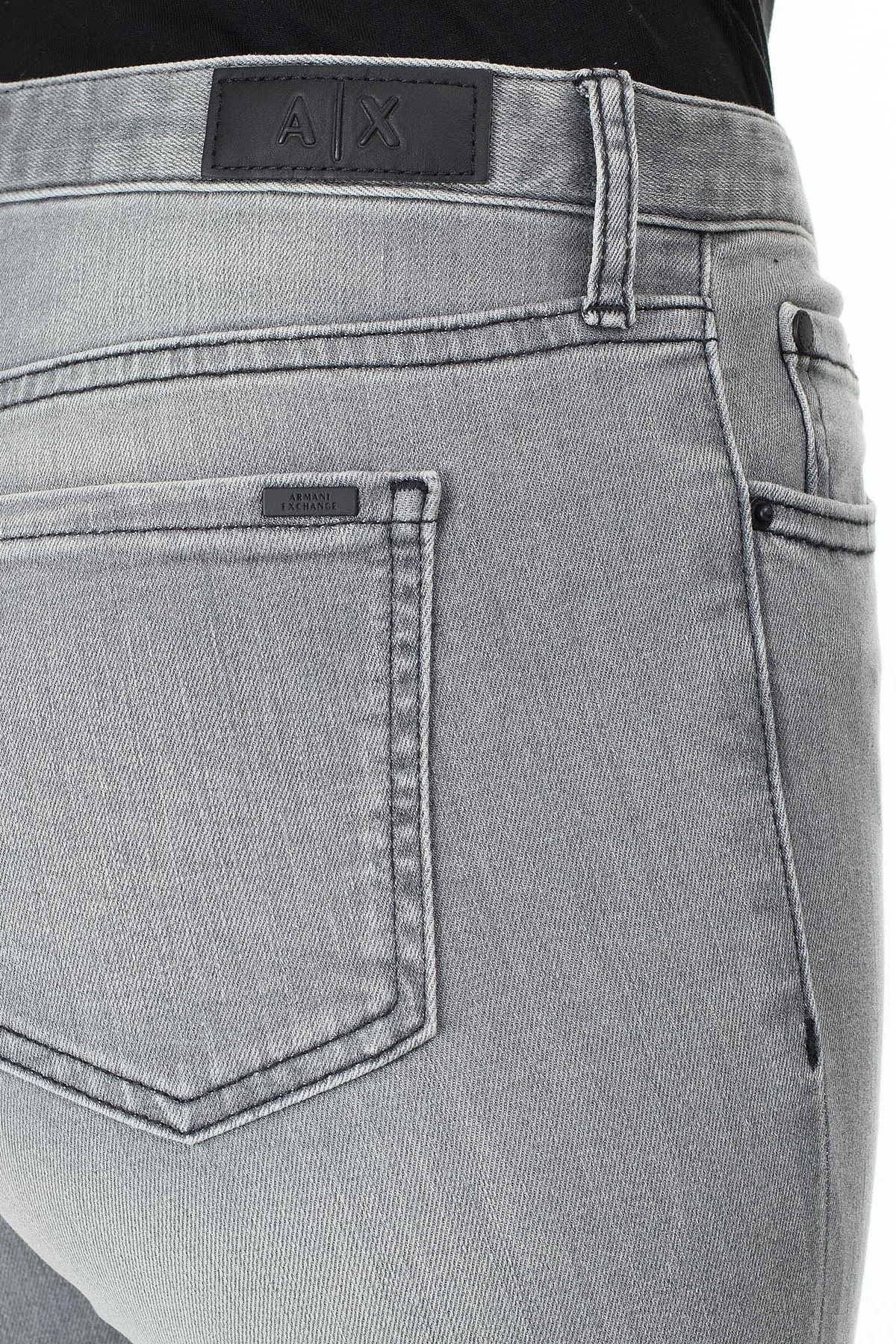Armani Exchange Super Skinny Fit J10 Jeans Bayan Pamuklu Pantolon 3HYJ10 Y2NJZ 0903 GRİ - 8