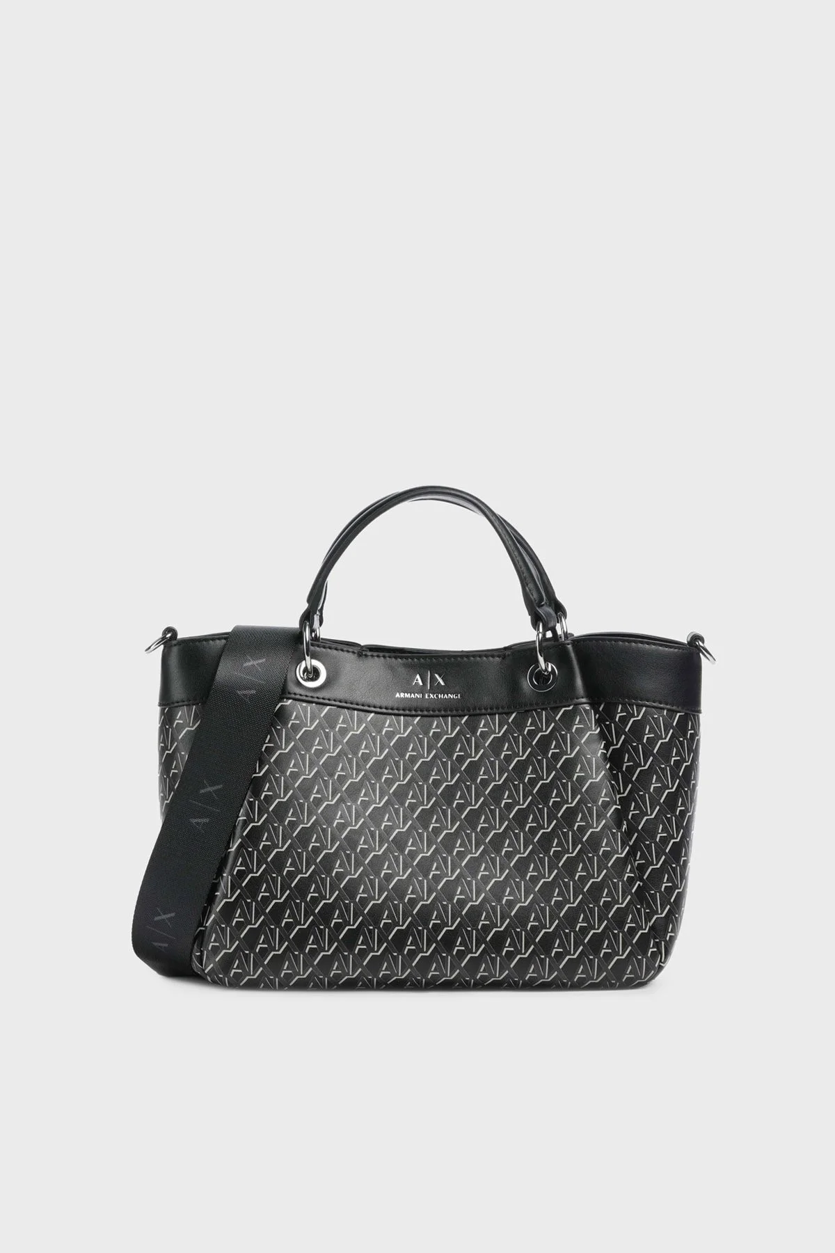 Armani Exchange Tamamı Logolu Çıkarılabilir Askılı Bayan Çanta XW000393 AF17145 MC043 SİYAH - 1