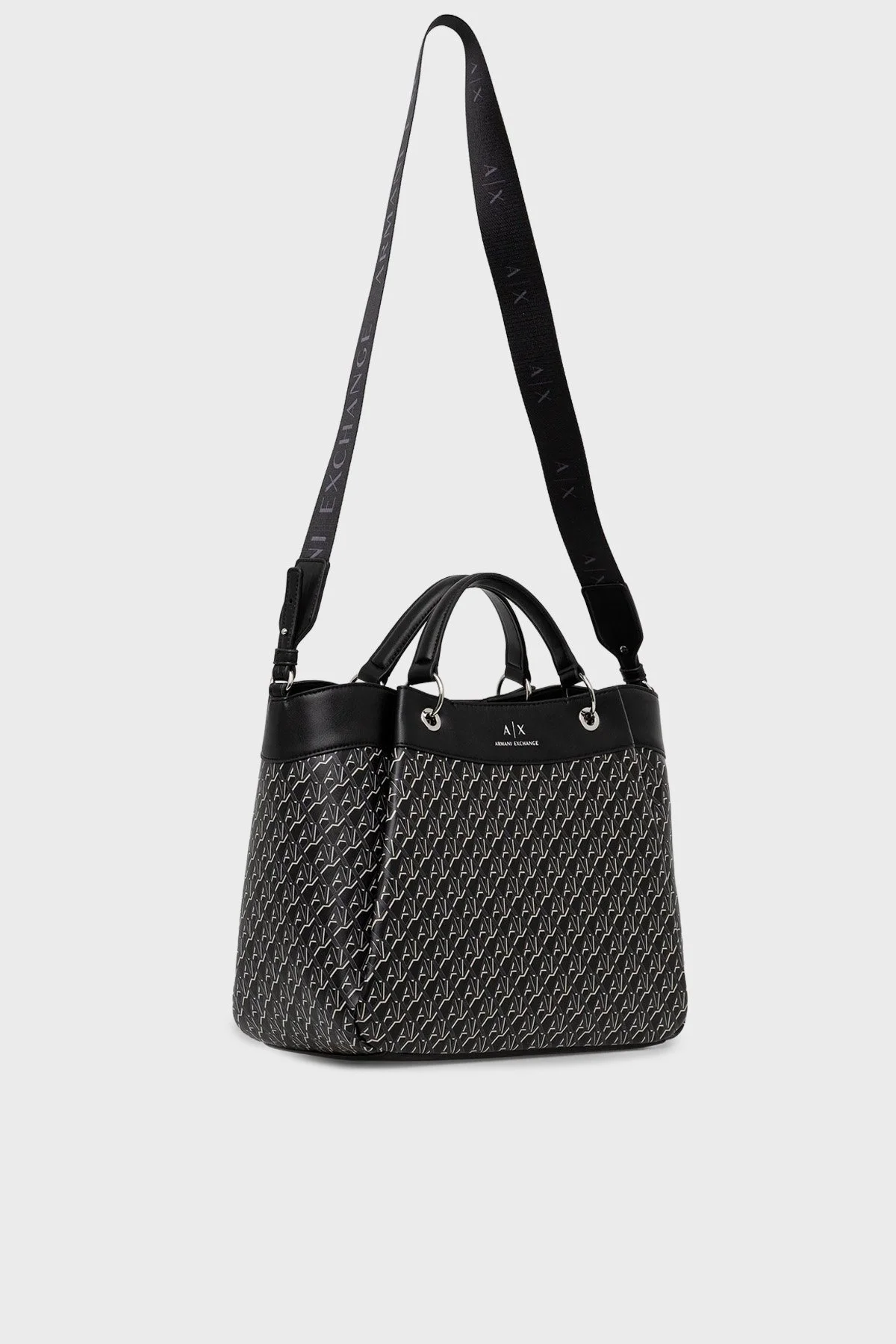Armani Exchange Tamamı Logolu Çıkarılabilir Askılı Bayan Çanta XW000954 AF17145 MC043 SİYAH - 2