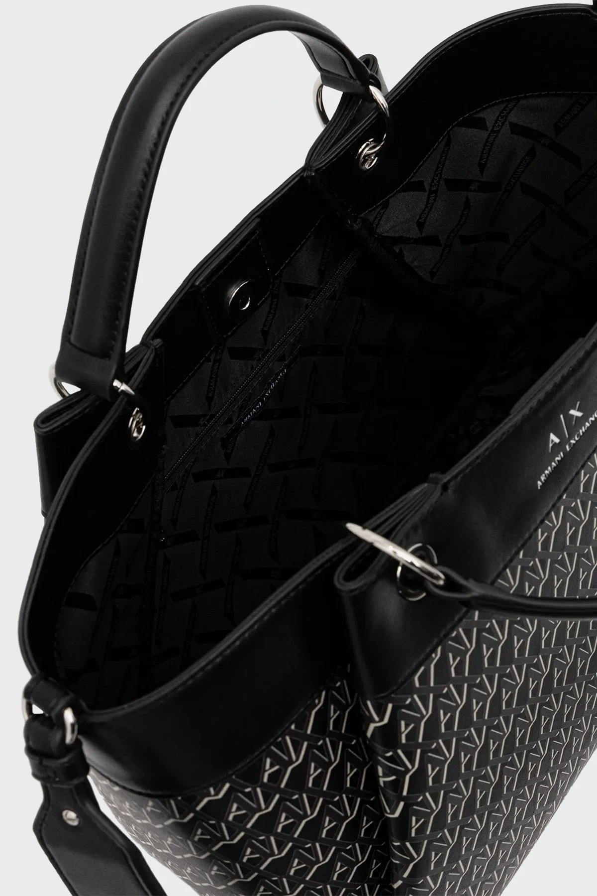 Armani Exchange Tamamı Logolu Çıkarılabilir Askılı Bayan Çanta XW000954 AF17145 MC043 SİYAH - 4