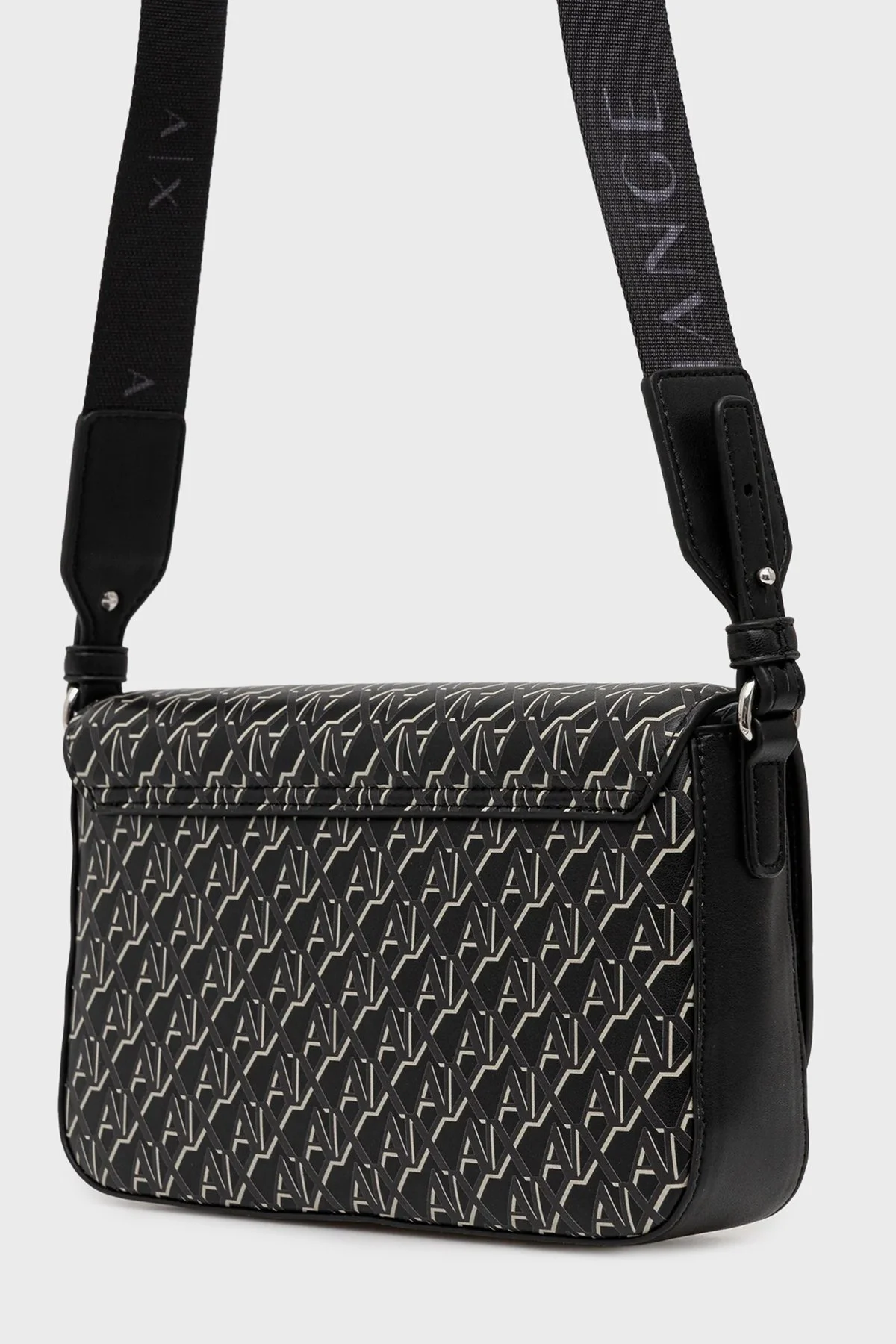 Armani Exchange Tamamı Logolu Çıkarılabilir Askılı Bayan Çanta XW001596 AF17145 MC043 SİYAH - 2