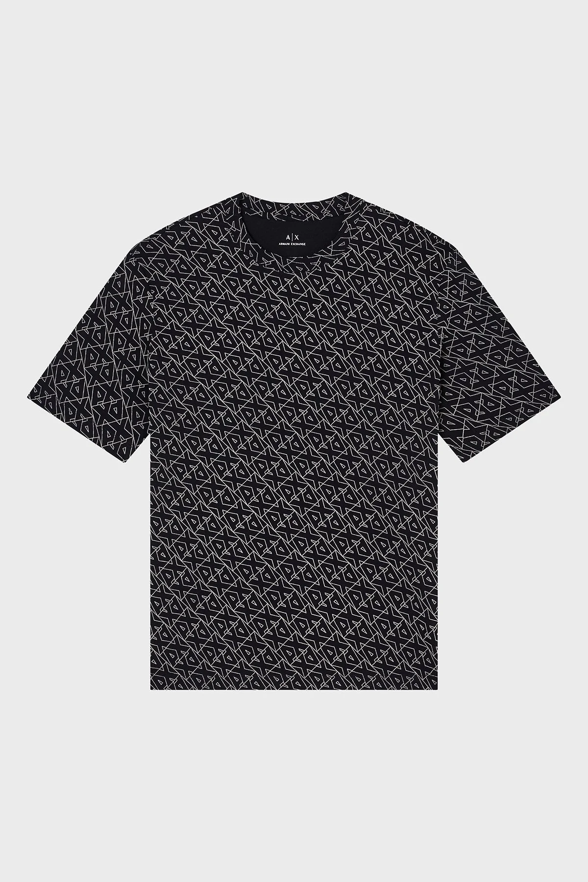 Armani Exchange Tamamı Logolu Pamuklu Regular Fit Bisiklet Yaka Erkek T Shirt XM001897 AF10356 FC196 SİYAH - 5