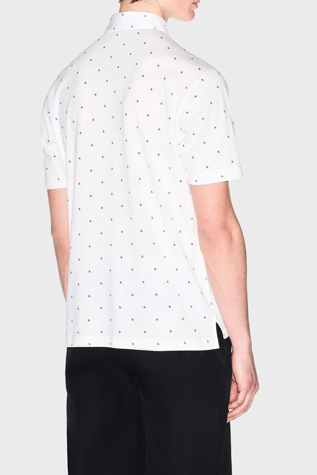 Armani Exchange Tamamı Logolu Pamuklu Regular Fit Düğmeli Erkek Polo XM000735 AF10356 F0198 BEYAZ - 3