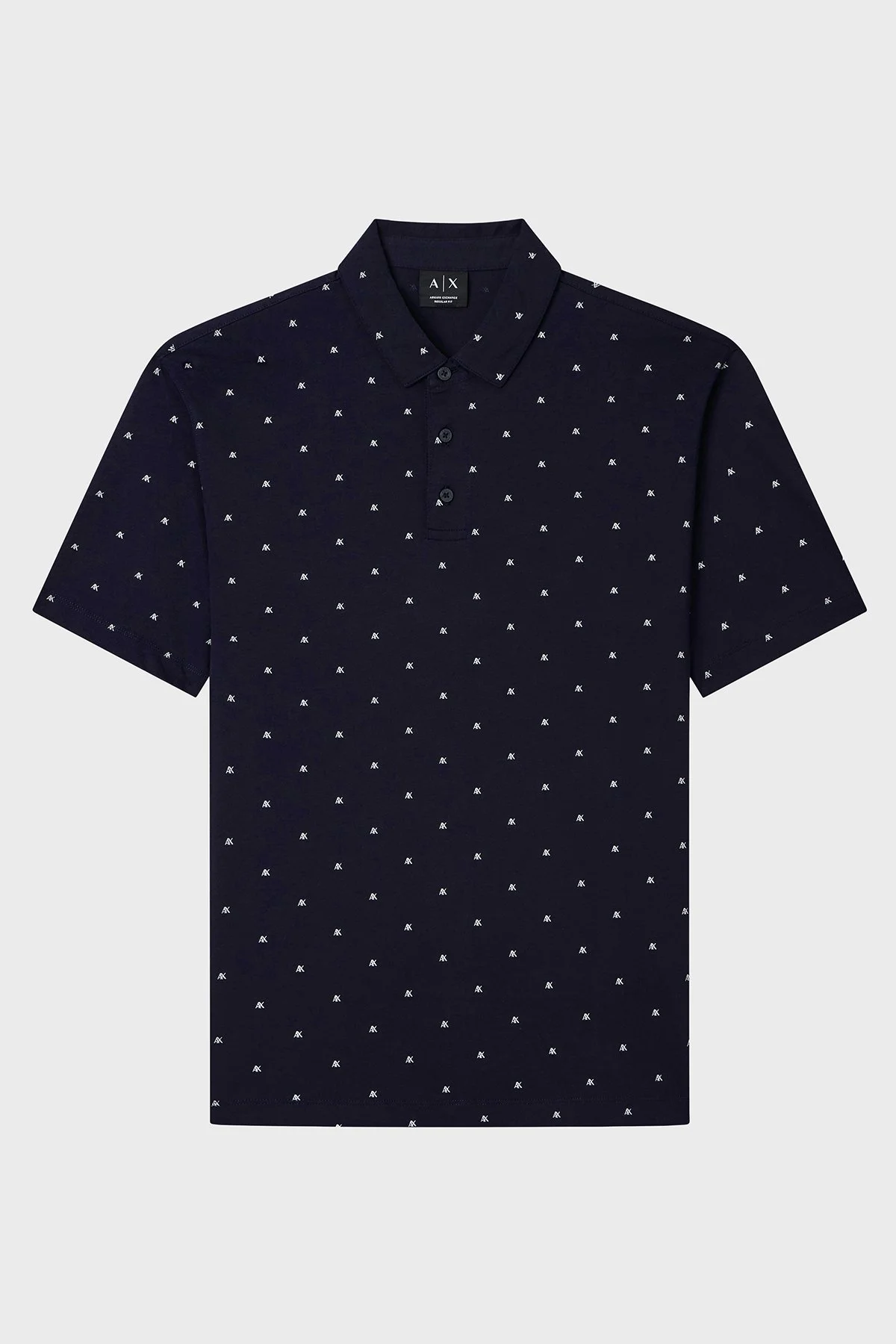 Armani Exchange Tamamı Logolu Pamuklu Regular Fit Düğmeli Erkek Polo XM000735 AF10356 FB434 LACİVERT - 5