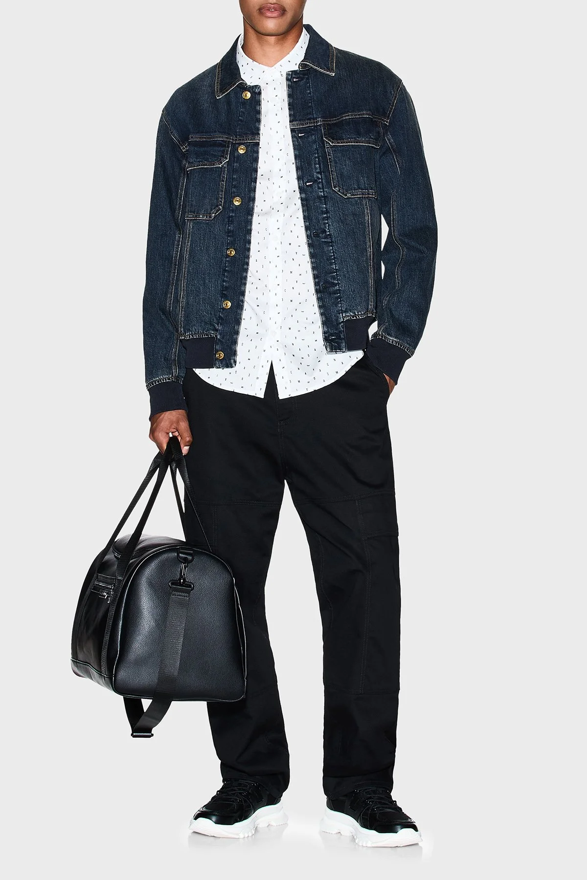 Armani Exchange Tamamı Logolu Pamuklu Regular Fit Uzun Kollu Erkek Gömlek XM001942 AF19194 F0027 BEYAZ - 2