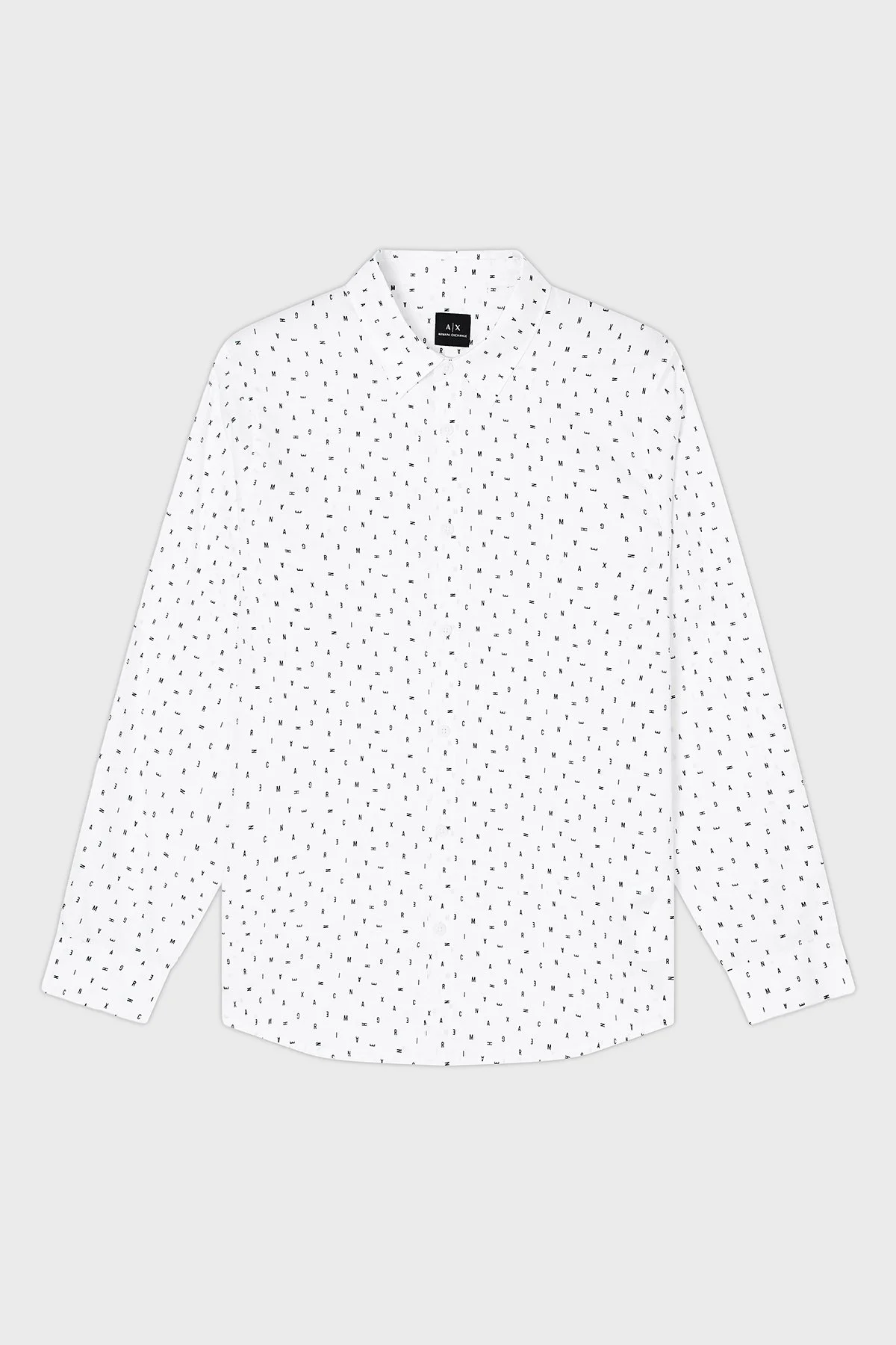 Armani Exchange Tamamı Logolu Pamuklu Regular Fit Uzun Kollu Erkek Gömlek XM001942 AF19194 F0027 BEYAZ - 5