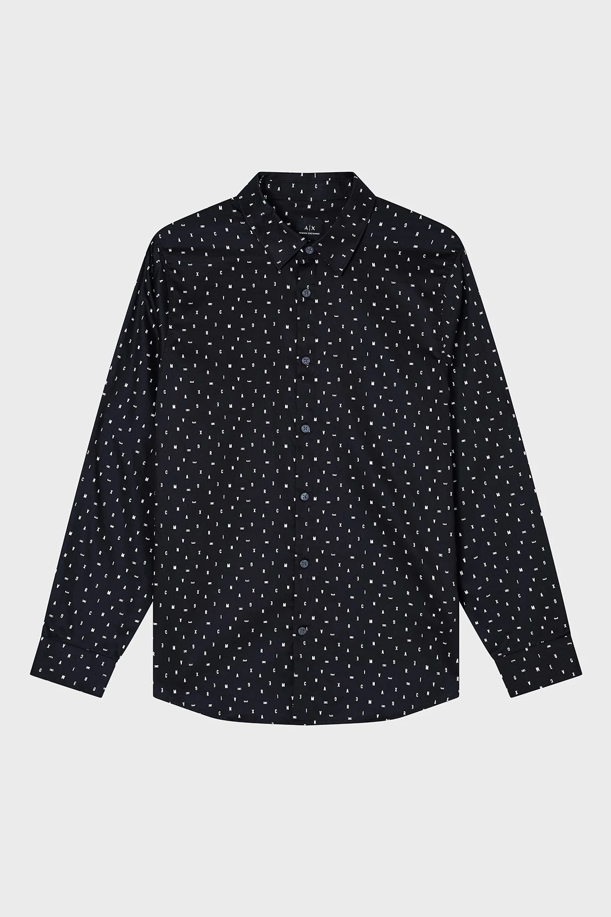 Armani Exchange Tamamı Logolu Pamuklu Regular Fit Uzun Kollu Erkek Gömlek XM001942 AF19194 FC234 SİYAH - 5