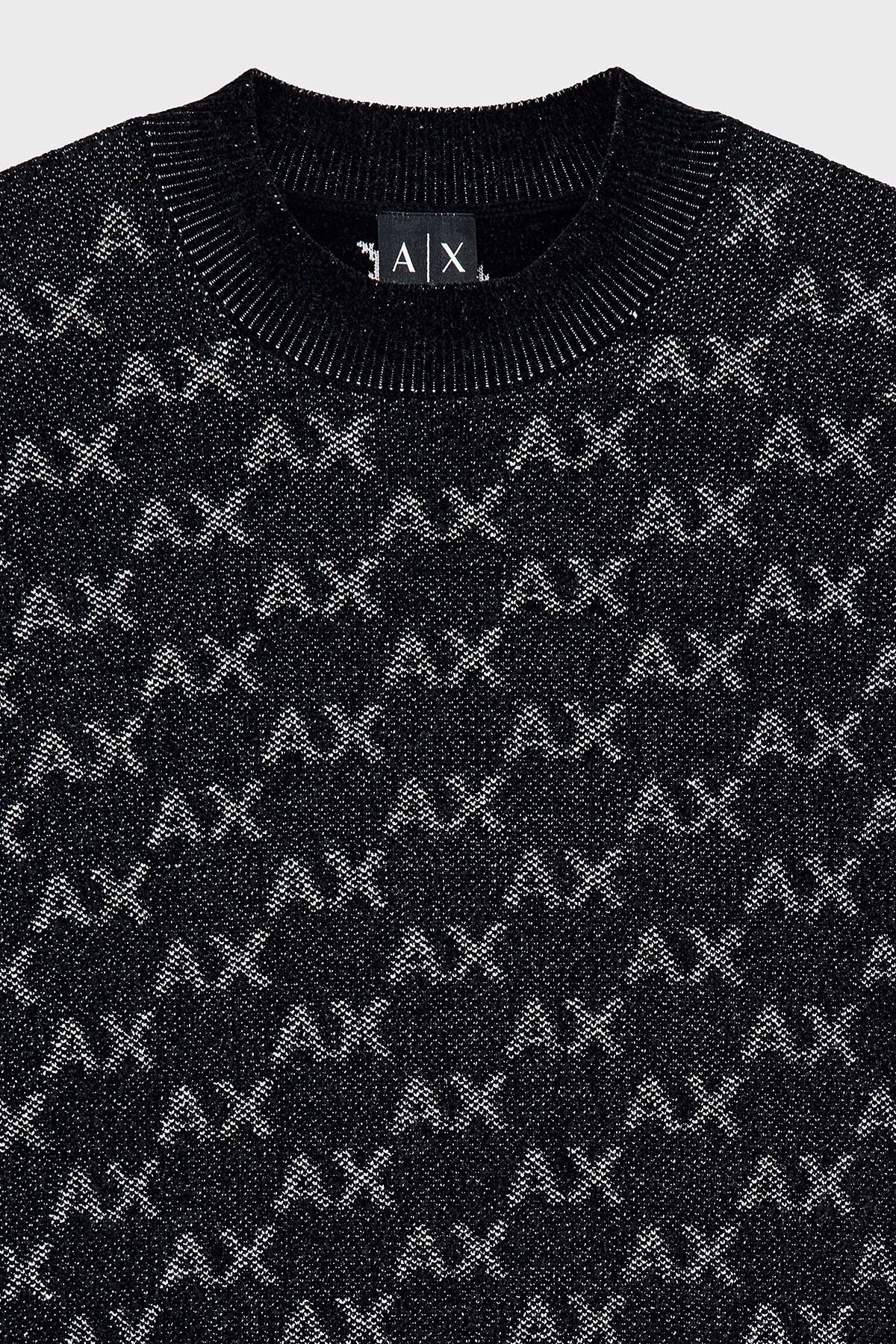 Armani Exchange Tamamı Logolu Regular Fit Bisiklet Yaka Erkek Kazak XM002992 AF16916 FC356 Siyah - 3