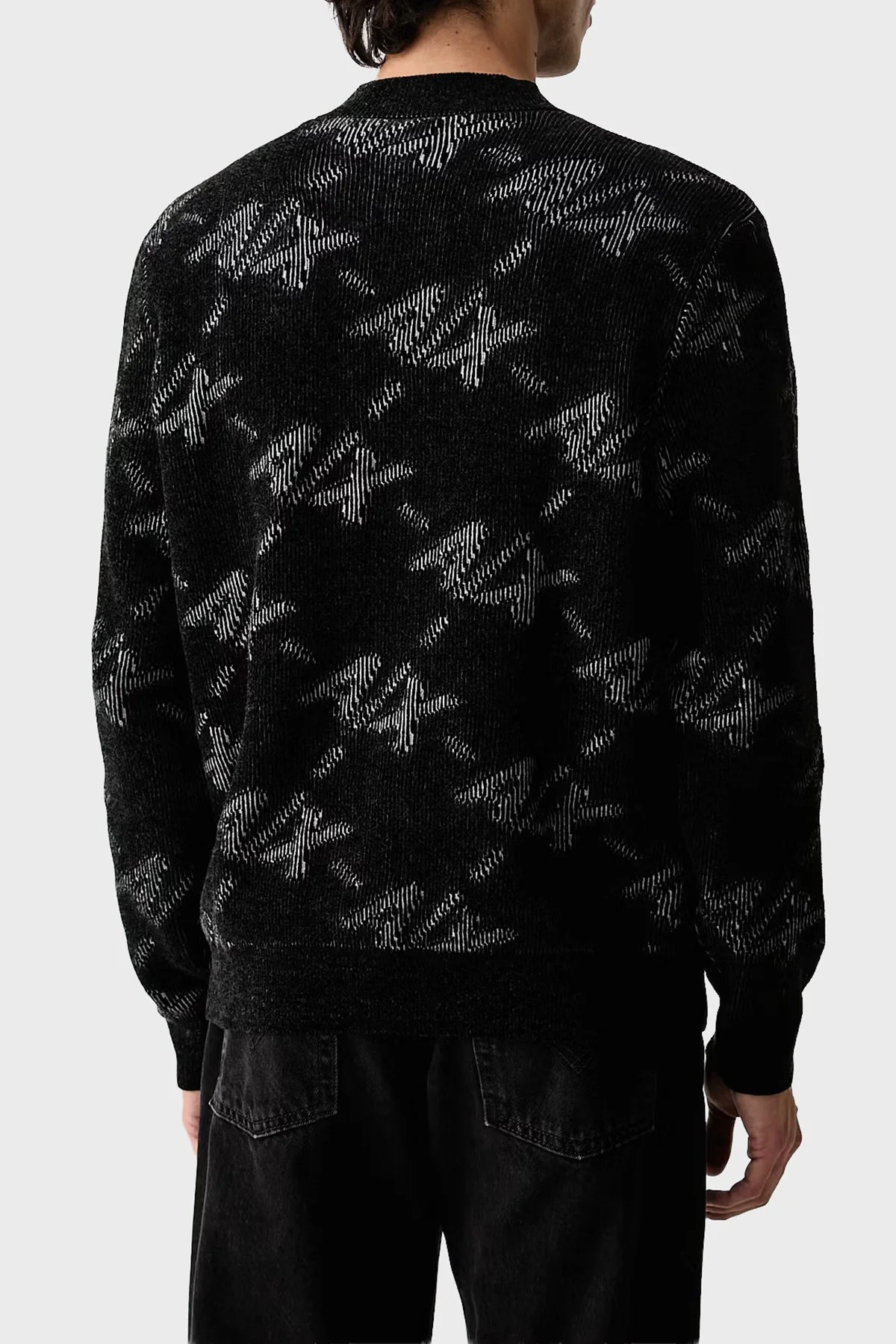 Armani Exchange Tamamı Logolu Regular Fit Bisiklet Yaka Erkek Kazak XM002992 AF16916 FC357 Siyah - 3