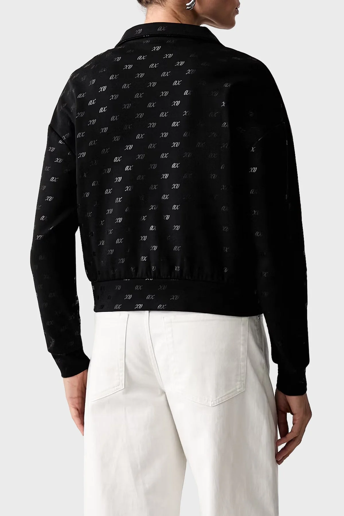 Armani Exchange Tamamı Logolu Regular Fit Dik Yaka Kadın Sweat XW002748 AF24095 FC241 Siyah - 3