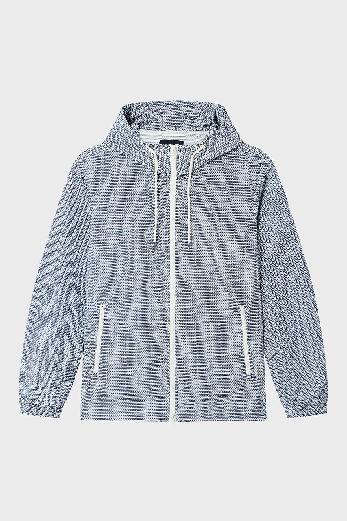 Armani Exchange Tamamı Logolu Regular Fit Kapüşonlu Erkek Ceket XM002260 AF15075 F1171 LACİVERT - 2