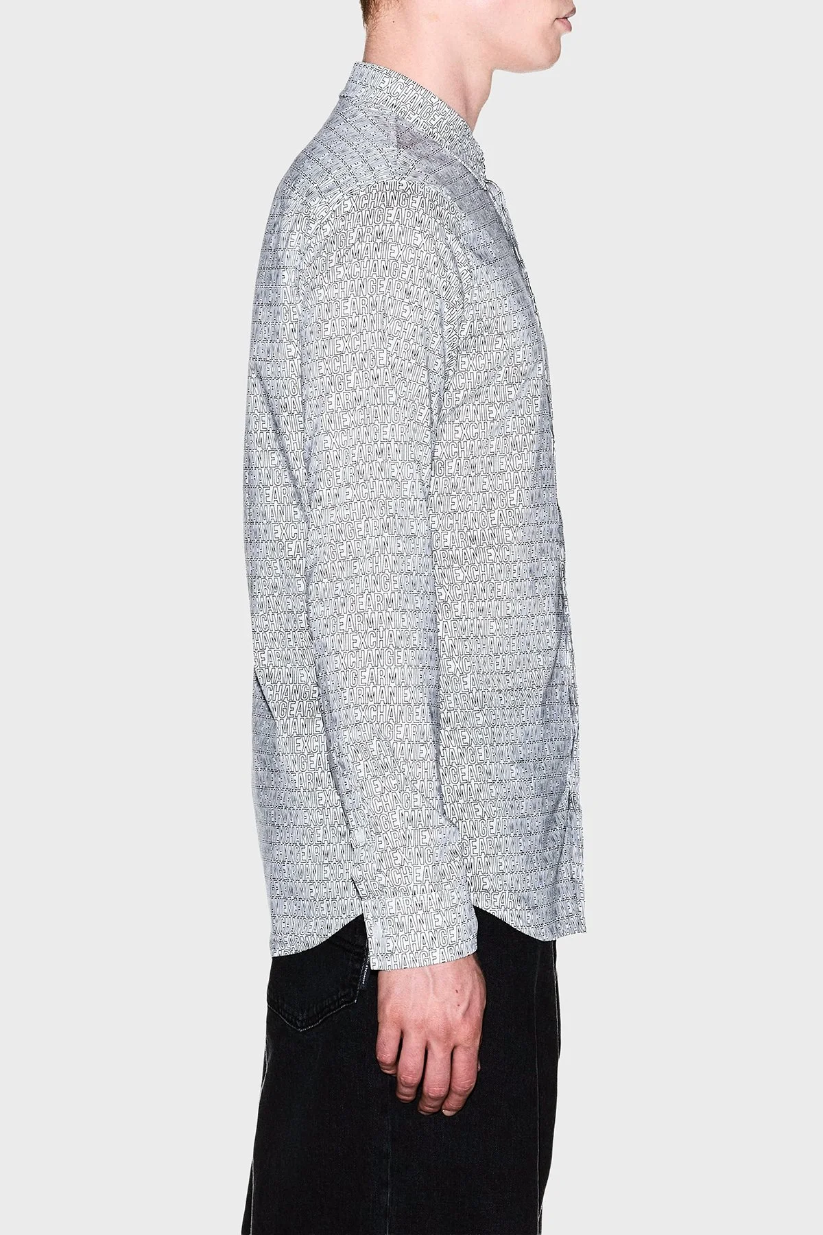 Armani Exchange Tamamı Logolu Slim Fit Uzun Kollu Erkek Gömlek XM000625 AF13184 F0219 Kırık beyaz - 5