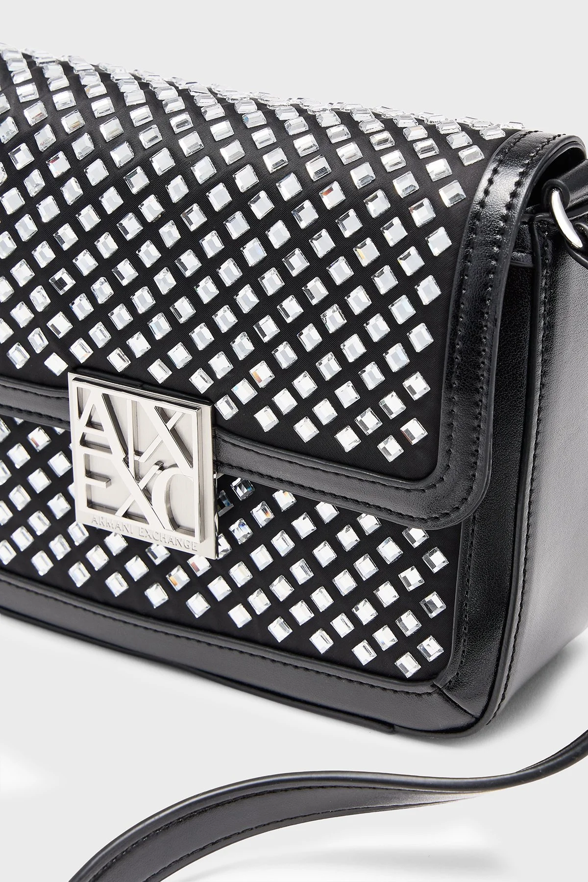 Armani Exchange Taşlı Ayarlanabilir Askılı Kadın Çanta XW003374 AF26449 MC009 Siyah - 5