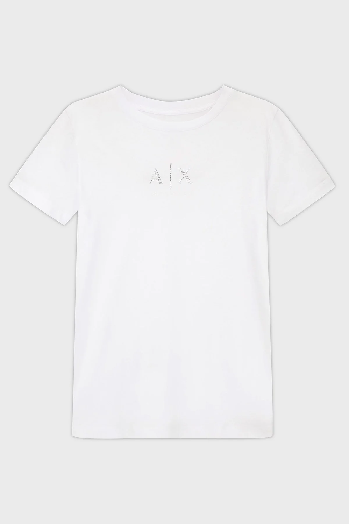 Armani Exchange Taşlı Logo Detaylı Pamuklu Regular Fit Bisiklet Yaka Bayan T Shirt XW001459 AF10356 U0002 BEYAZ - 5