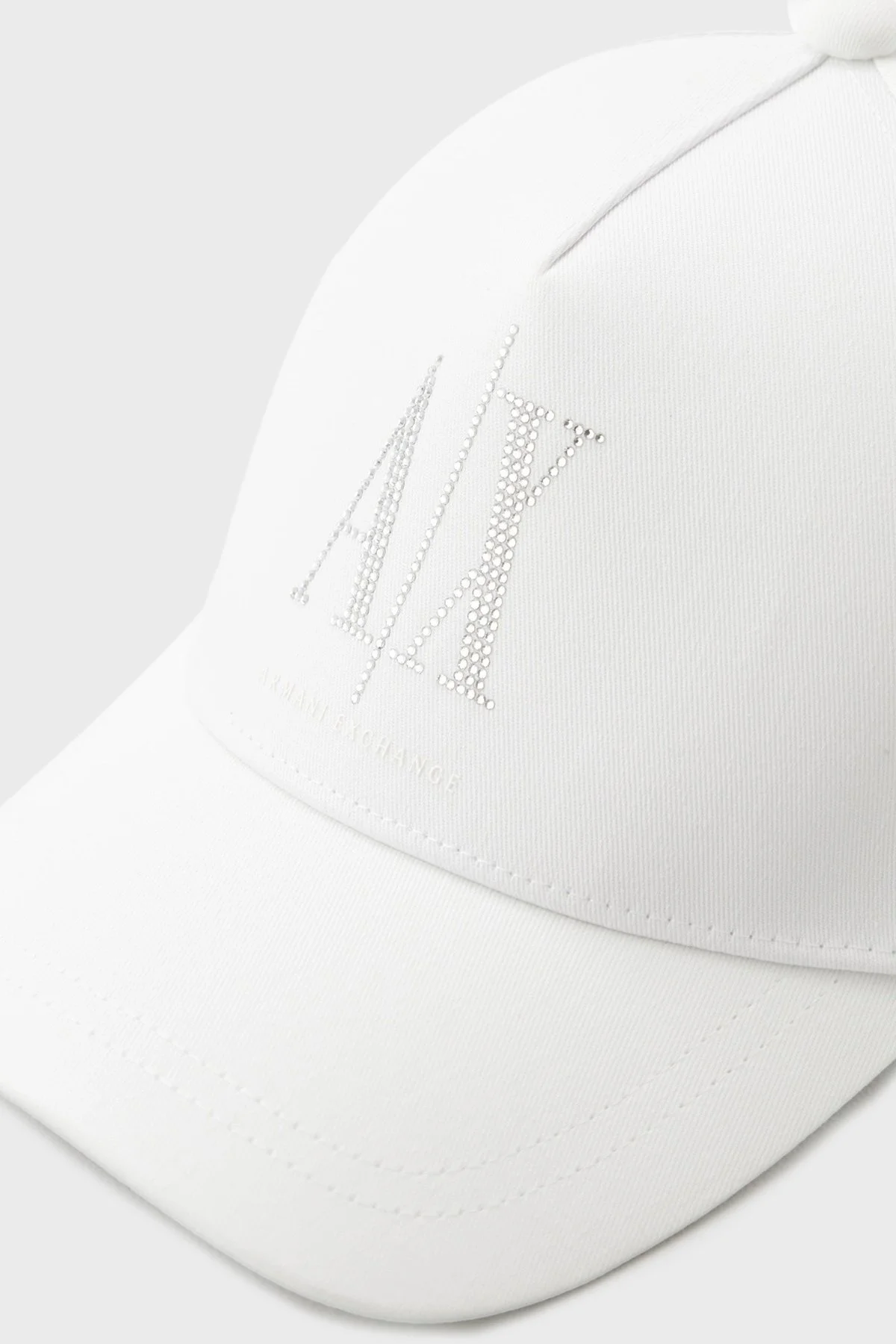 Armani Exchange Taşlı Logolu % 100 Pamuk Bayan Şapka XW000957 AF13846 U0002 BEYAZ - 4