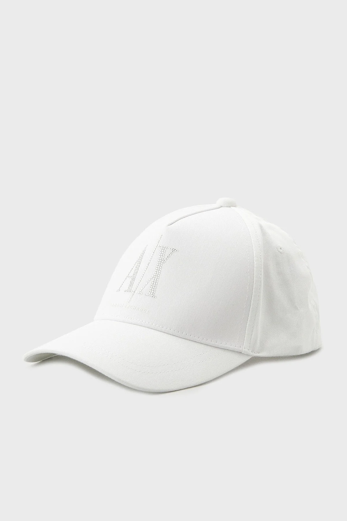 Armani Exchange Taşlı Logolu % 100 Pamuk Kadın Şapka XW000957 AF13846 U0002 Beyaz - 1