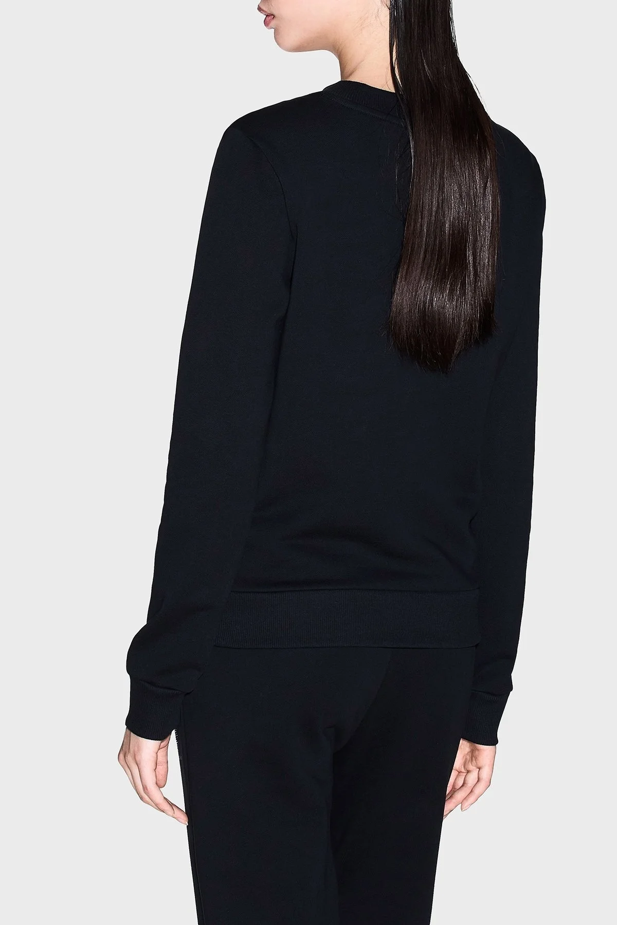 Armani Exchange Taşlı Logolu Pamuklu Regular Fit Bisiklet Yaka Bayan Sweat XW000985 AF14284 UC001 SİYAH - 3