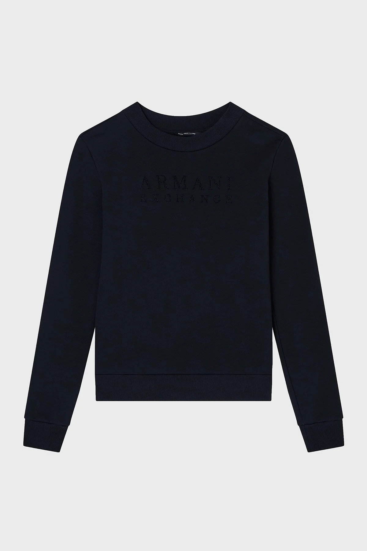 Armani Exchange Taşlı Logolu Pamuklu Regular Fit Bisiklet Yaka Bayan Sweat XW000985 AF14284 UC001 SİYAH - 5