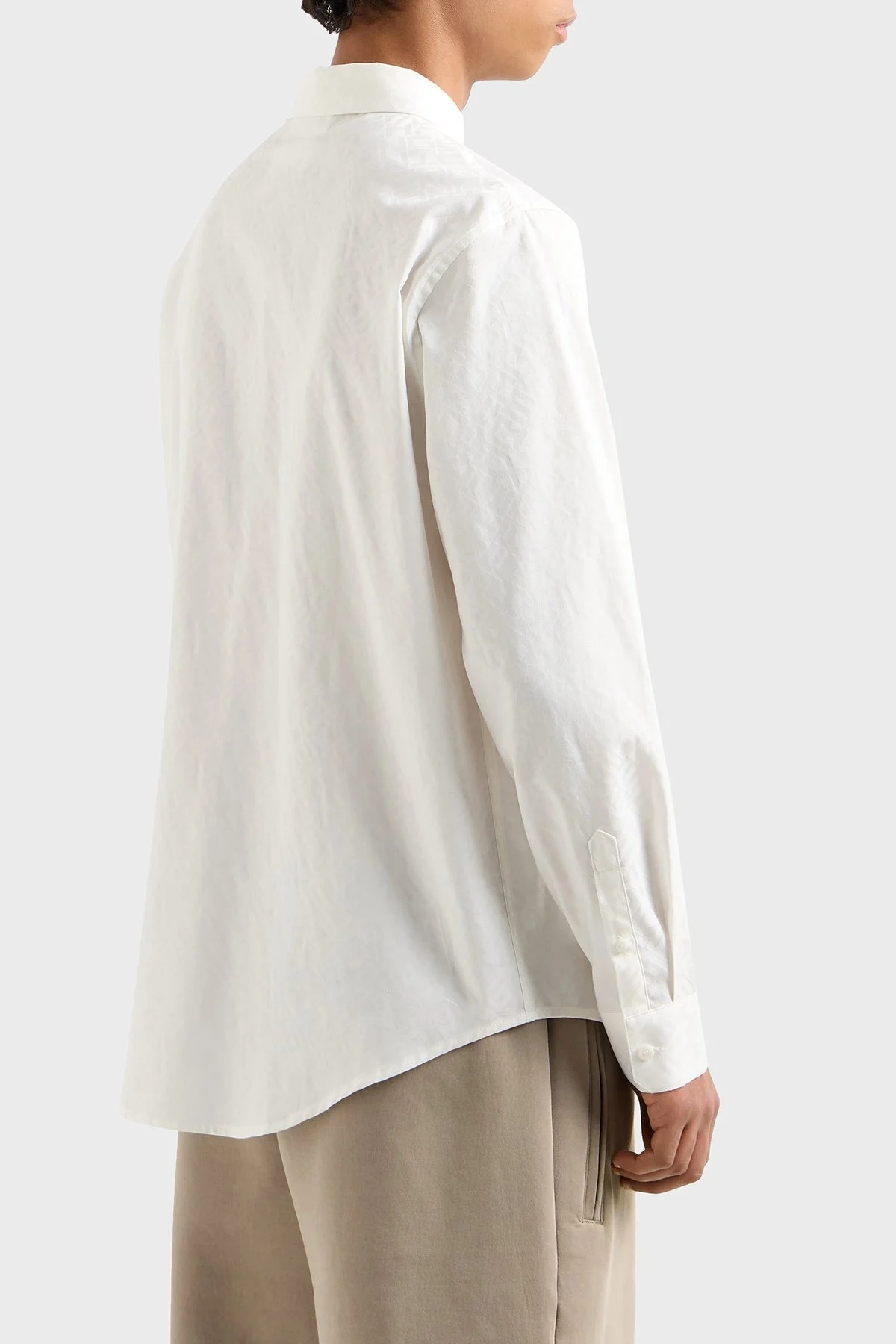 Armani Exchange Tümü Logolu % 100 Pamuk Regular Fit Erkek Gömlek XM000431 AF13131 F0045 EKRU - 8