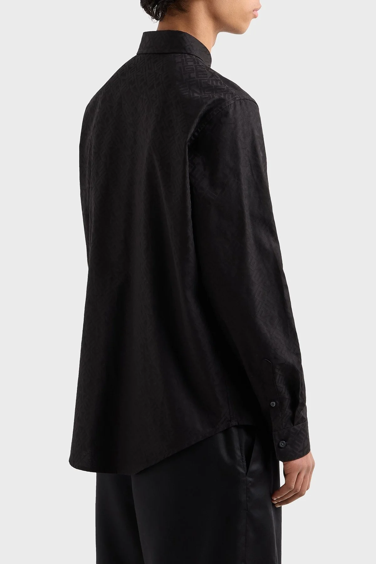 Armani Exchange Tümü Logolu % 100 Pamuk Regular Fit Erkek Gömlek XM000431 AF13131 FC041 SİYAH - 8