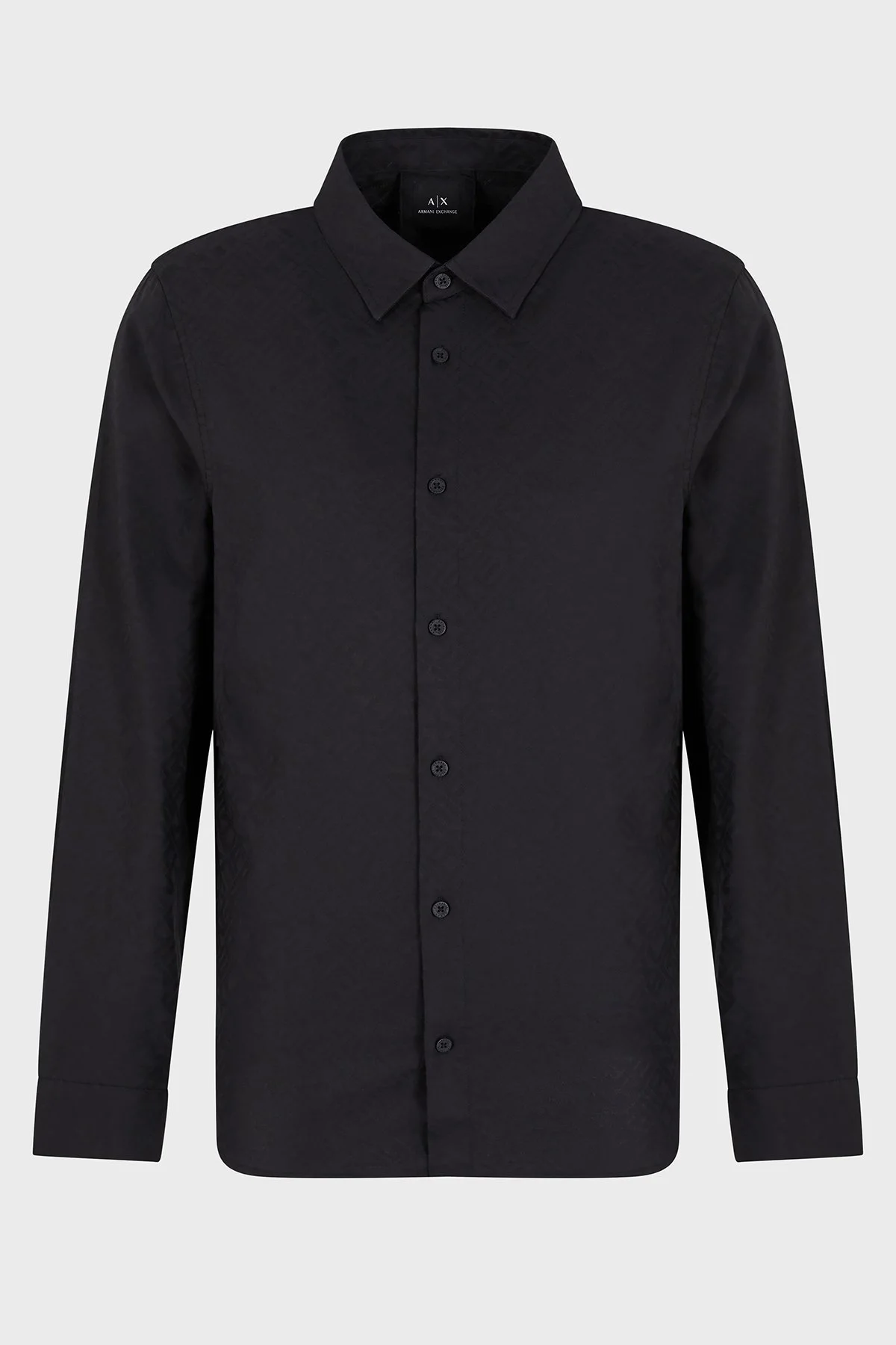 Armani Exchange Tümü Logolu % 100 Pamuk Regular Fit Erkek Gömlek XM000431 AF13131 FC041 SİYAH - 10