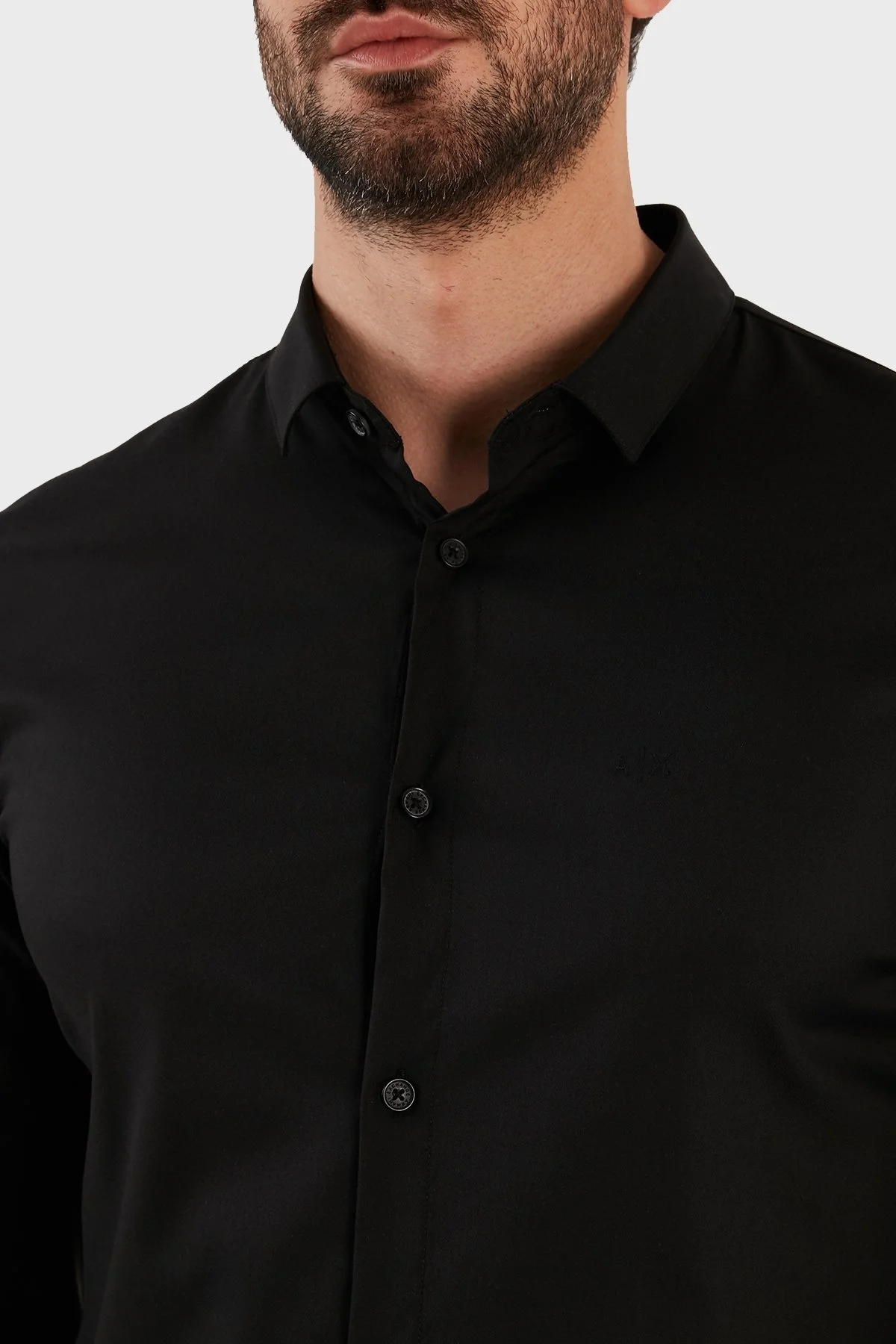Armani Exchange Uzun Kollu Regular Fit Erkek Gömlek 8NZC49 ZNYXZ 1200 SİYAH - 7