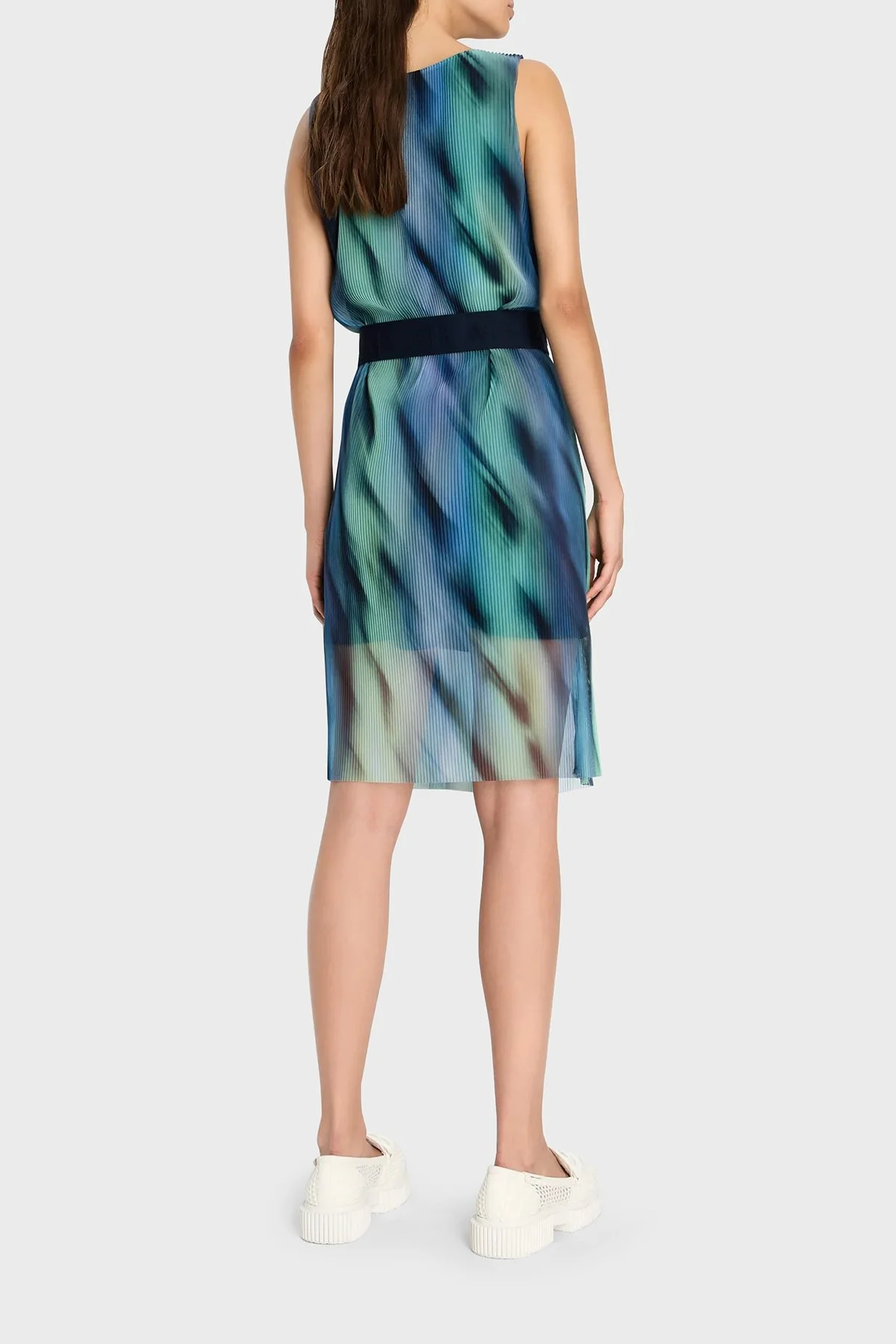 Armani Exchange V Yaka Kemerli Mini Tül Kadın Elbise 3DYA10 YN8QZ 28AC YEŞİL - 3