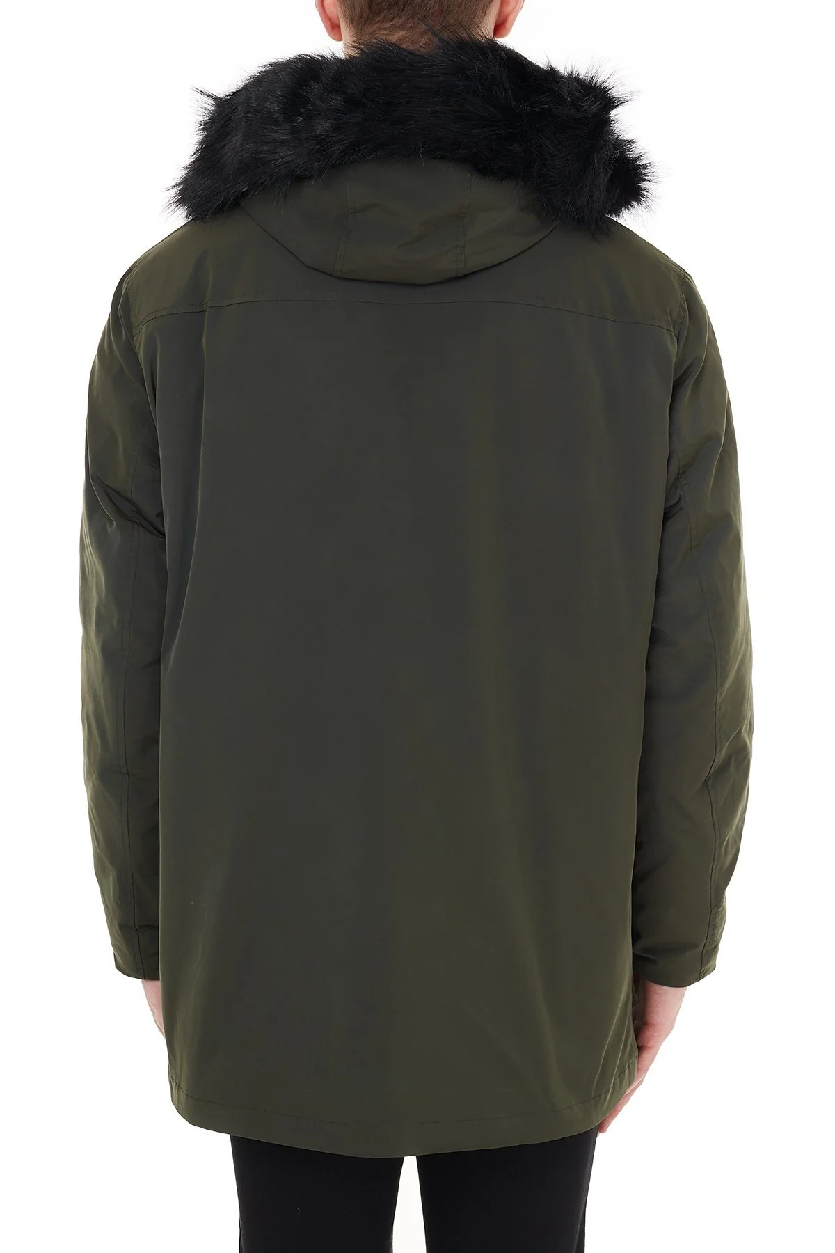 Armani Exchange Yakası Suni Kürklü Kapüşonlu Erkek Kaban 6HZK39 ZNNYZ 1851 HAKİ - 2