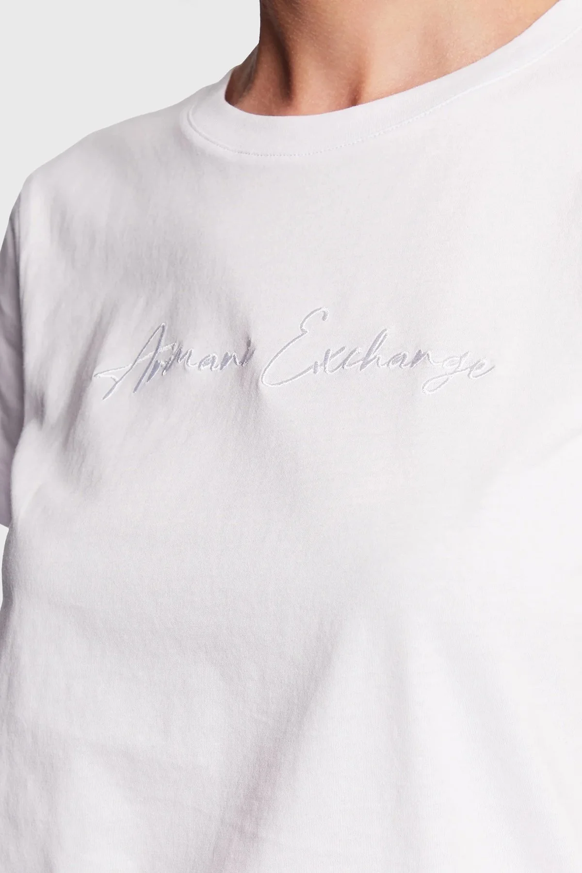 Armani Exchange Yazılı Regular Fit Bisiklet Yaka % 100 Pamuk Bayan T Shirt 3RYTEX YJG3Z 1000 BEYAZ - 2
