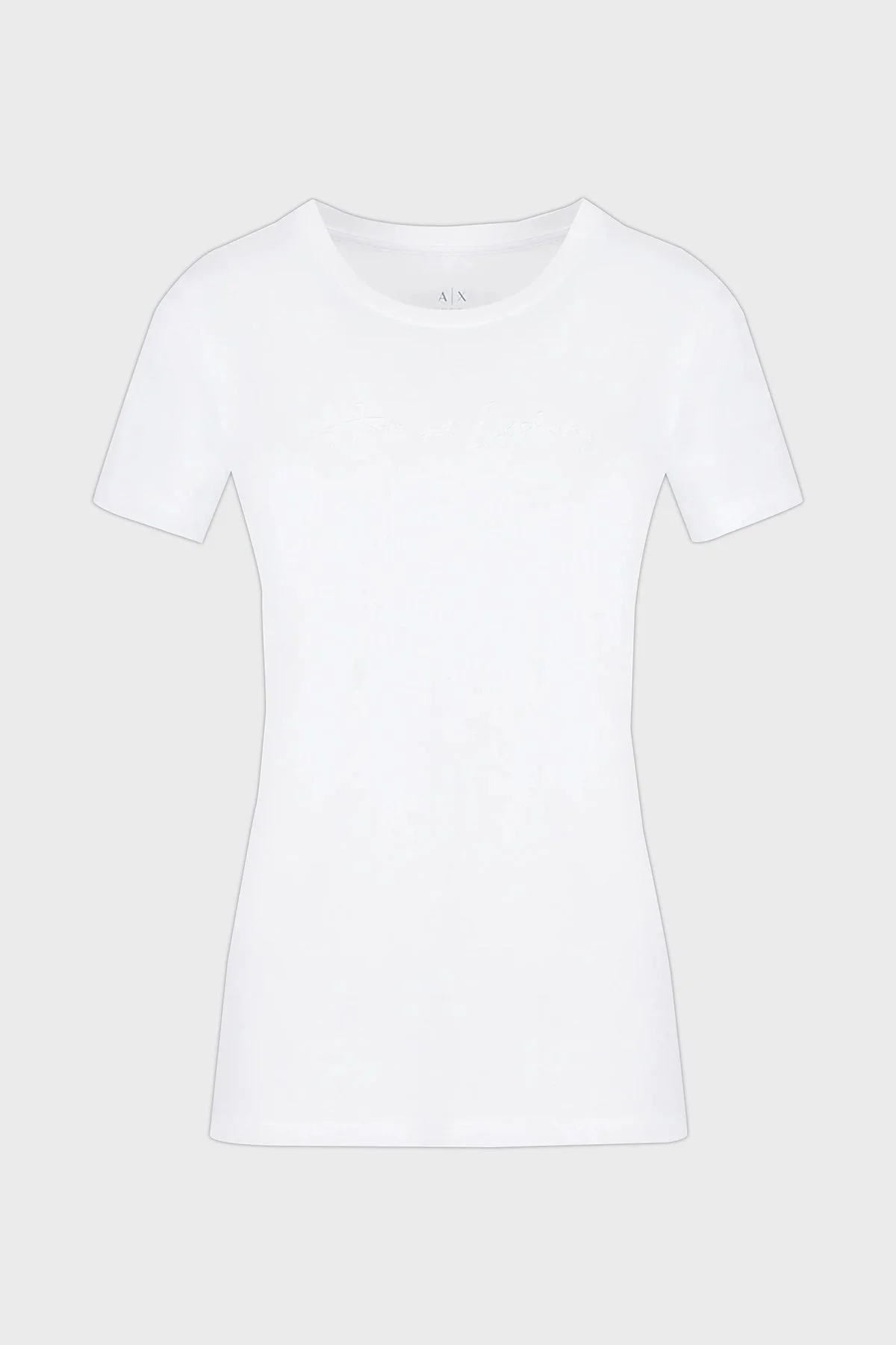 Armani Exchange Yazılı Regular Fit Bisiklet Yaka % 100 Pamuk Bayan T Shirt 3RYTEX YJG3Z 1000 BEYAZ - 5