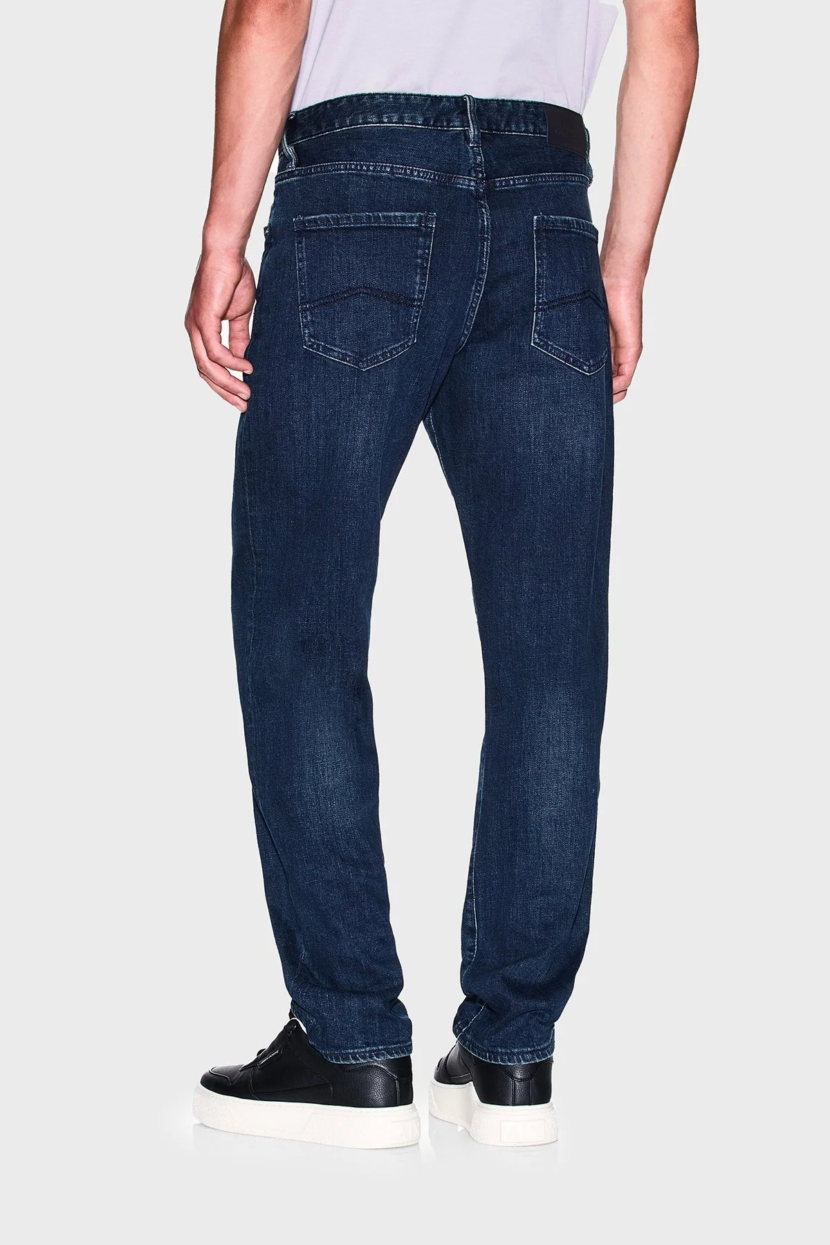 Armani Exchange Yırtıklı Streç Pamuklu Skinny Fit Normal Bel Dar Paça Jeans Erkek Kot Pantolon XM000070 AF15188 MB010 LACİVERT - 10