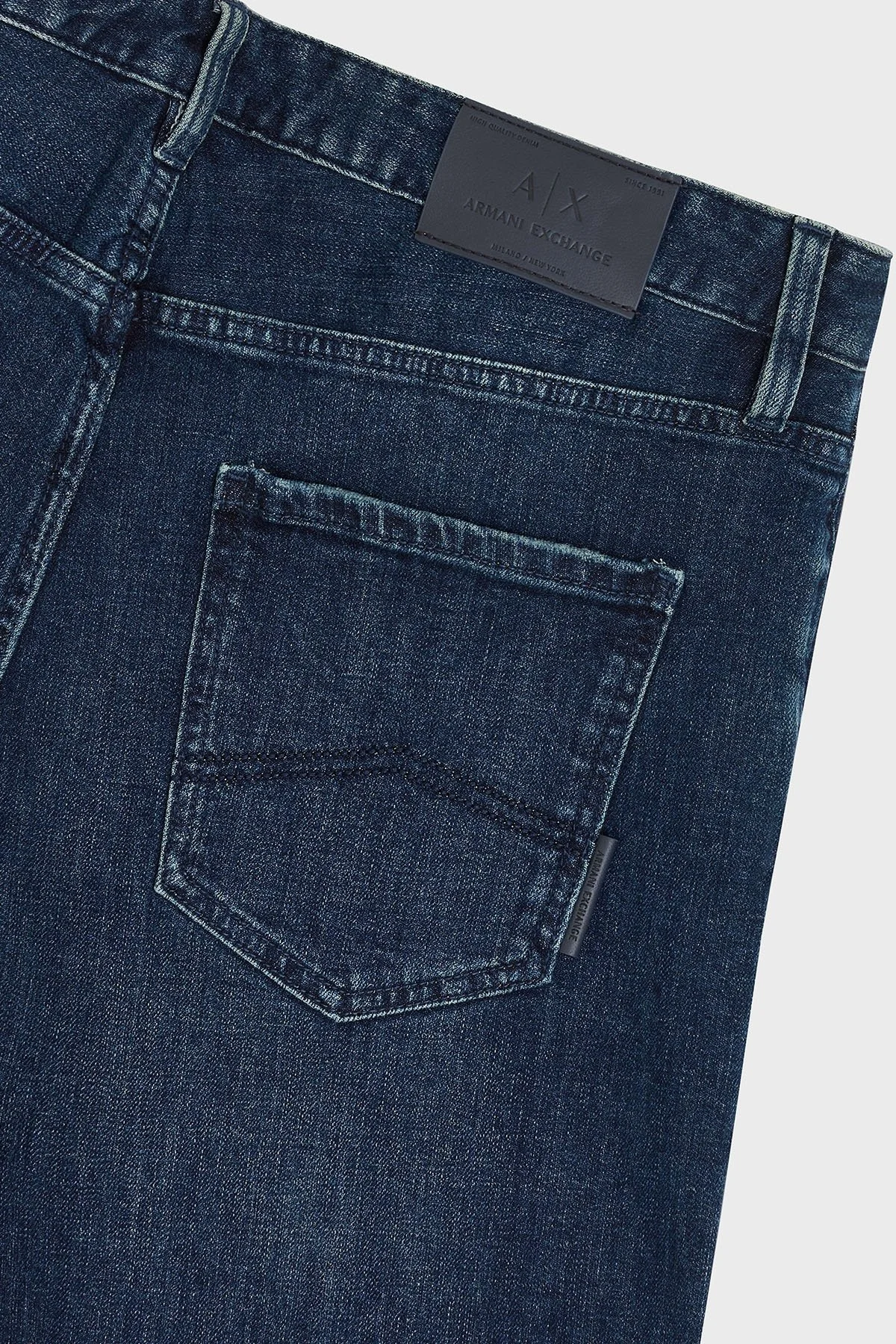 Armani Exchange Yırtıklı Streç Pamuklu Skinny Fit Normal Bel Dar Paça Jeans Erkek Kot Pantolon XM000070 AF15188 MB010 LACİVERT - 11
