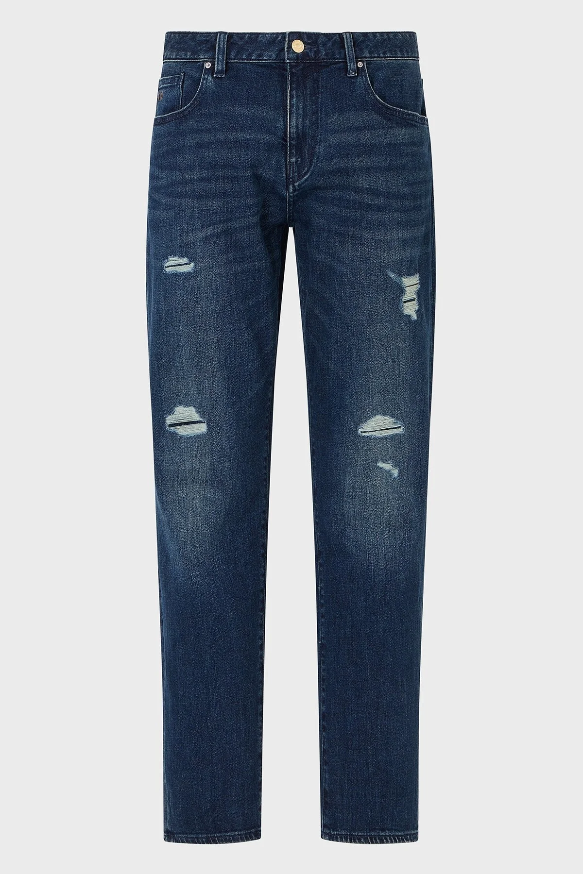 Armani Exchange Yırtıklı Streç Pamuklu Skinny Fit Normal Bel Dar Paça Jeans Erkek Kot Pantolon XM000070 AF15188 MB010 LACİVERT - 12