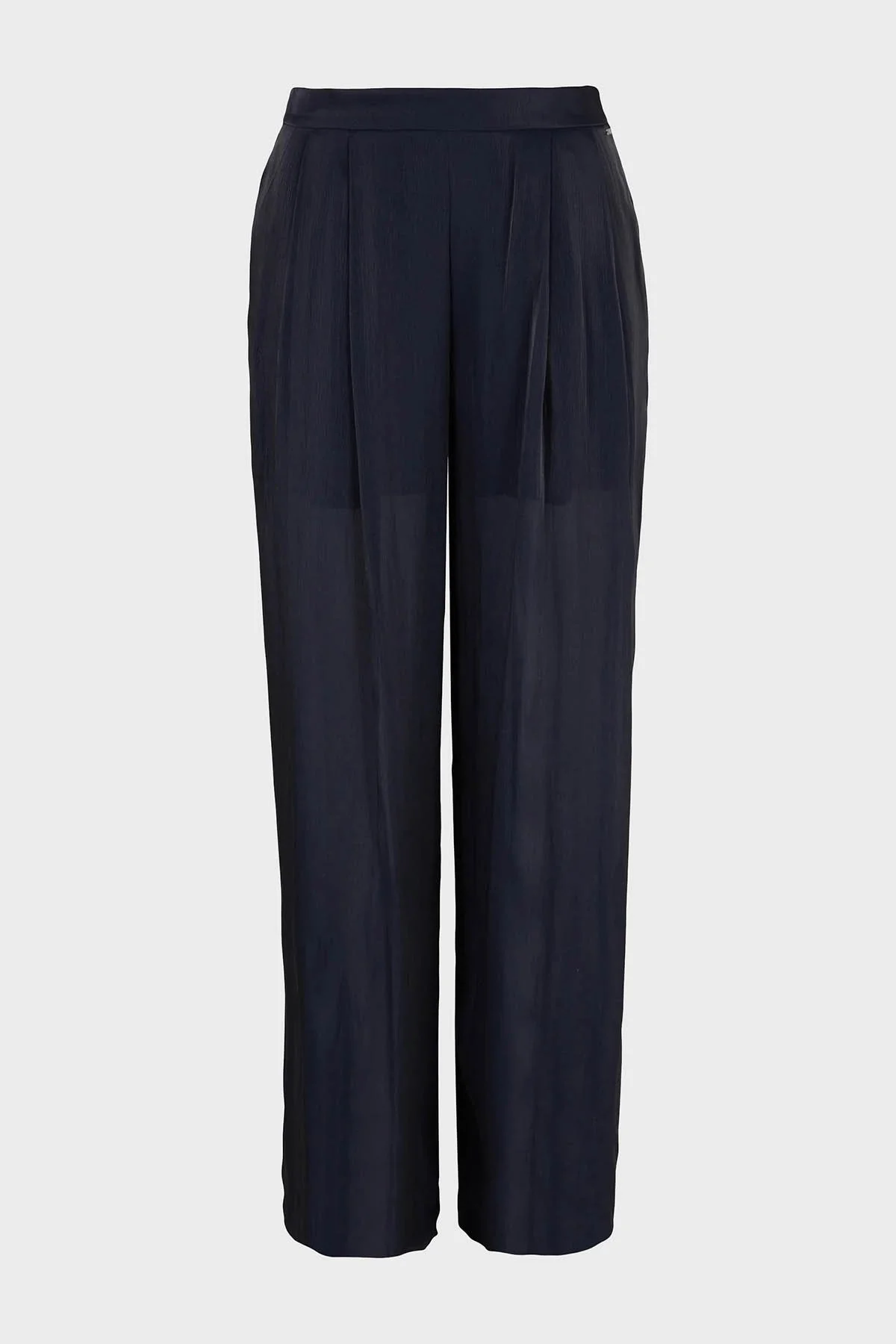 Armani Exchange Yüksek Bel Loose Fit Saten Kadın Pantolon 3DYP19 YNUUZ 1593 LACİVERT - 4