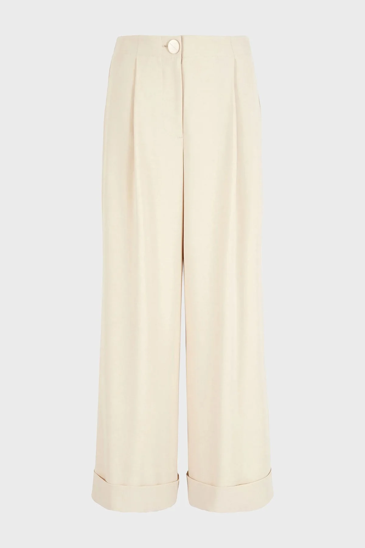 Armani Exchange Yüksek Bel Relaxed Fit Geniş Paça Kadın Pantolon 3DYP31 YN1QZ 1787 BEJ - 6