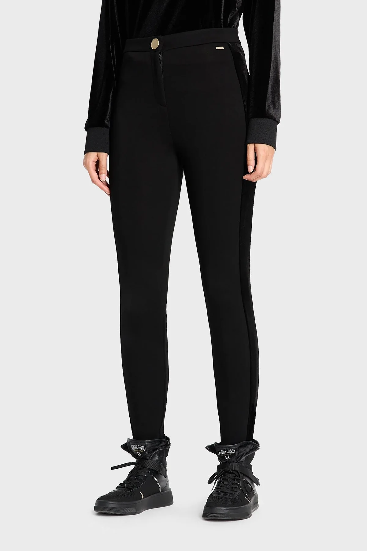 Armani Exchange Yüksek Bel Slim Fit Tayt Bayan Pantolon 6RYP99 YJEMZ 1200 SİYAH - 1