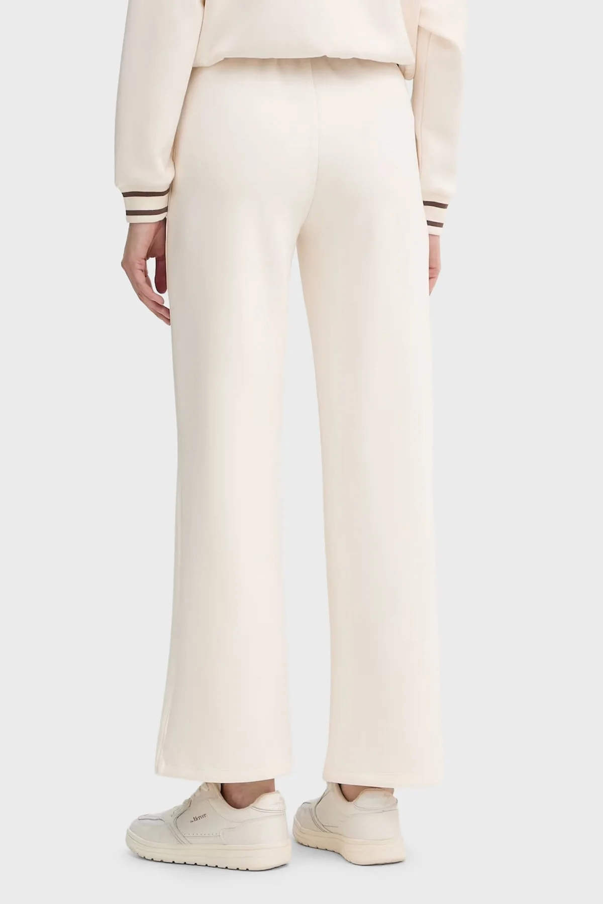 Armani Exchange Yumuşak Dokulu Yüksek Bel Bol Paça Kadın Pantolon XW002073 AF10804 U1003 Ekru - 3