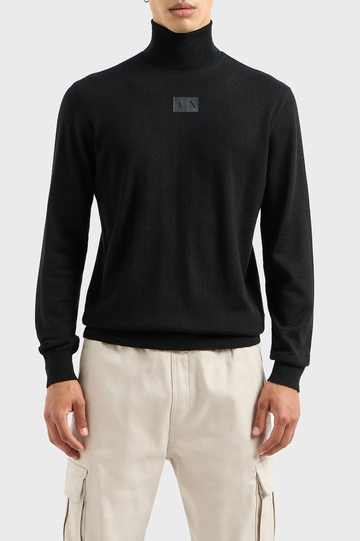 Armani Exchange Yün Karışımlı Balıkçı Yaka Regular Fit Erkek Kazak 6RZM5C ZMM9Z 1200 SİYAH - 1