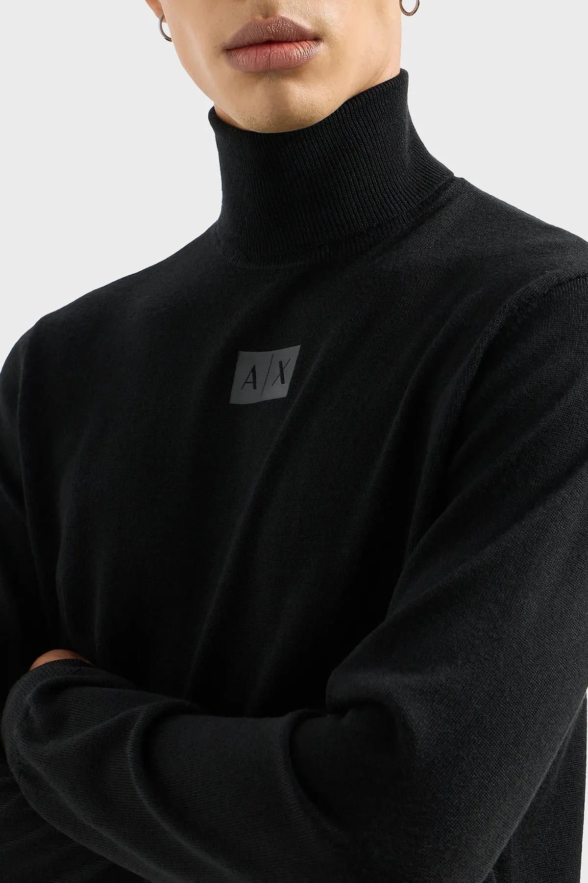 Armani Exchange Yün Karışımlı Balıkçı Yaka Regular Fit Erkek Kazak 6RZM5C ZMM9Z 1200 SİYAH - 3